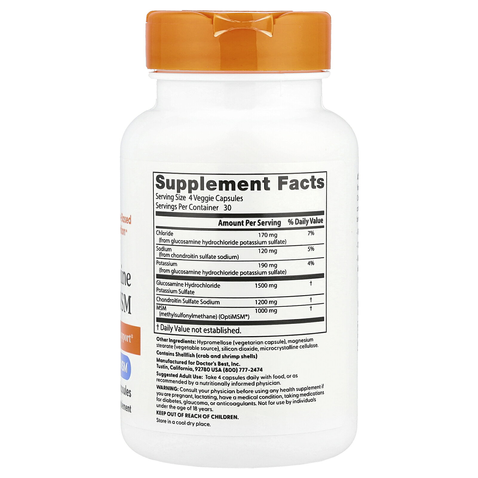Doctor's Best グルコサミン コンドロイチン MSM 【 iHerb アイハーブ 公式 】 ドクターズベスト OptiMSM オプティMSM メチルサルフォニルメタン サプリメント サプリ 植物性 植物性カプセル ベジカプセル 120粒 iherb-official-10000280 iHerb サンプル画像3