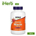 NOW Foods ナイアシン 【 iHerb アイハーブ 公式 】 ナウフーズ ビタミンB3 ビタミンB群 ビタミンB サプリメント サプリ フラッシュフリー ビタミン ビタミンサプリ イノシトール 植物性 ベジカプセル 500mg 180粒