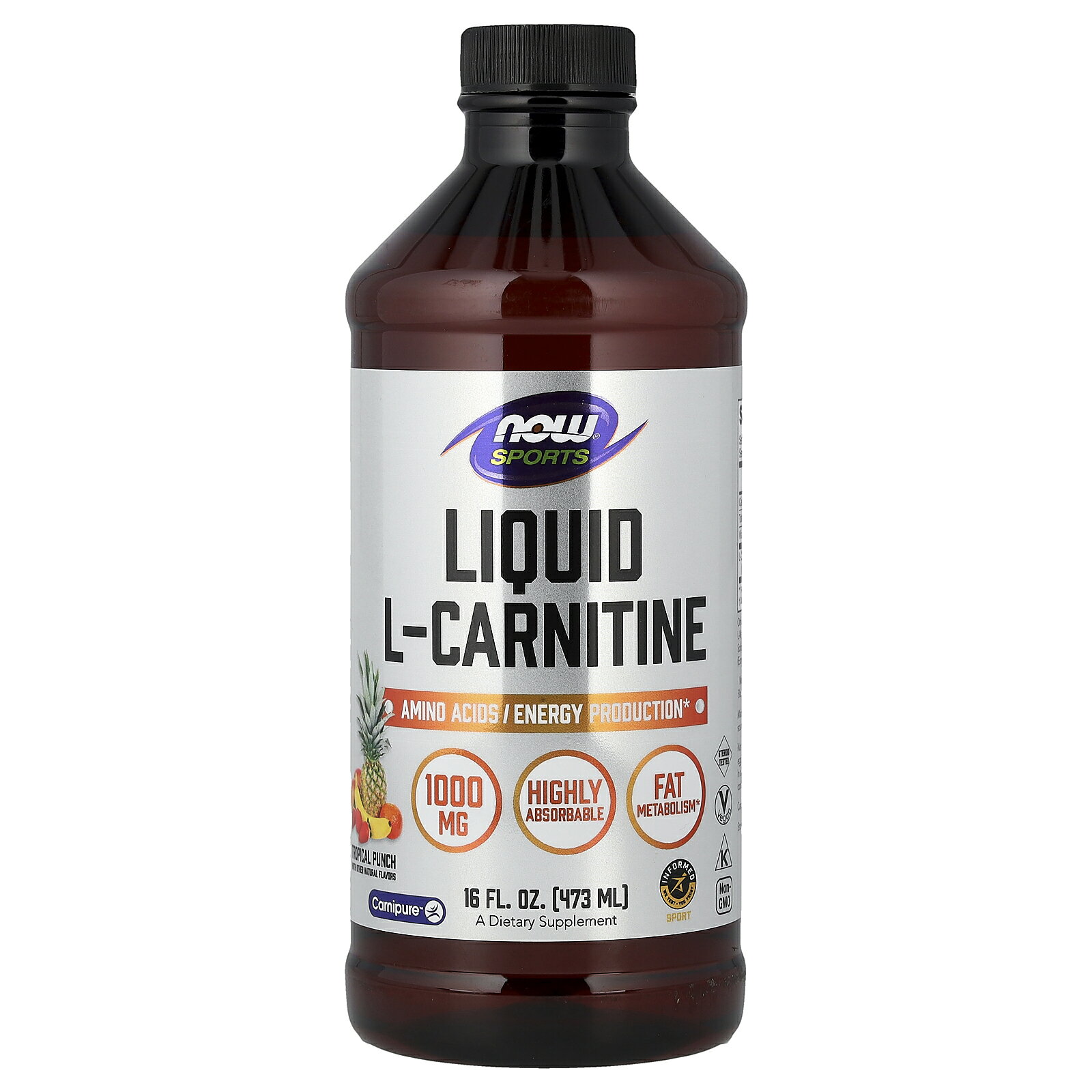 NOW Foods L-カルニチン リキッド 【 iHerb アイハーブ 公式 】 ナウフーズ ナウスポーツ カルニチン アミノ酸 ビタミンB6 サプリメント サプリ 植物性 液体 トロピカルポンチ 1,000mg 473ml iherb-official-10000981 iHerb サンプル画像2