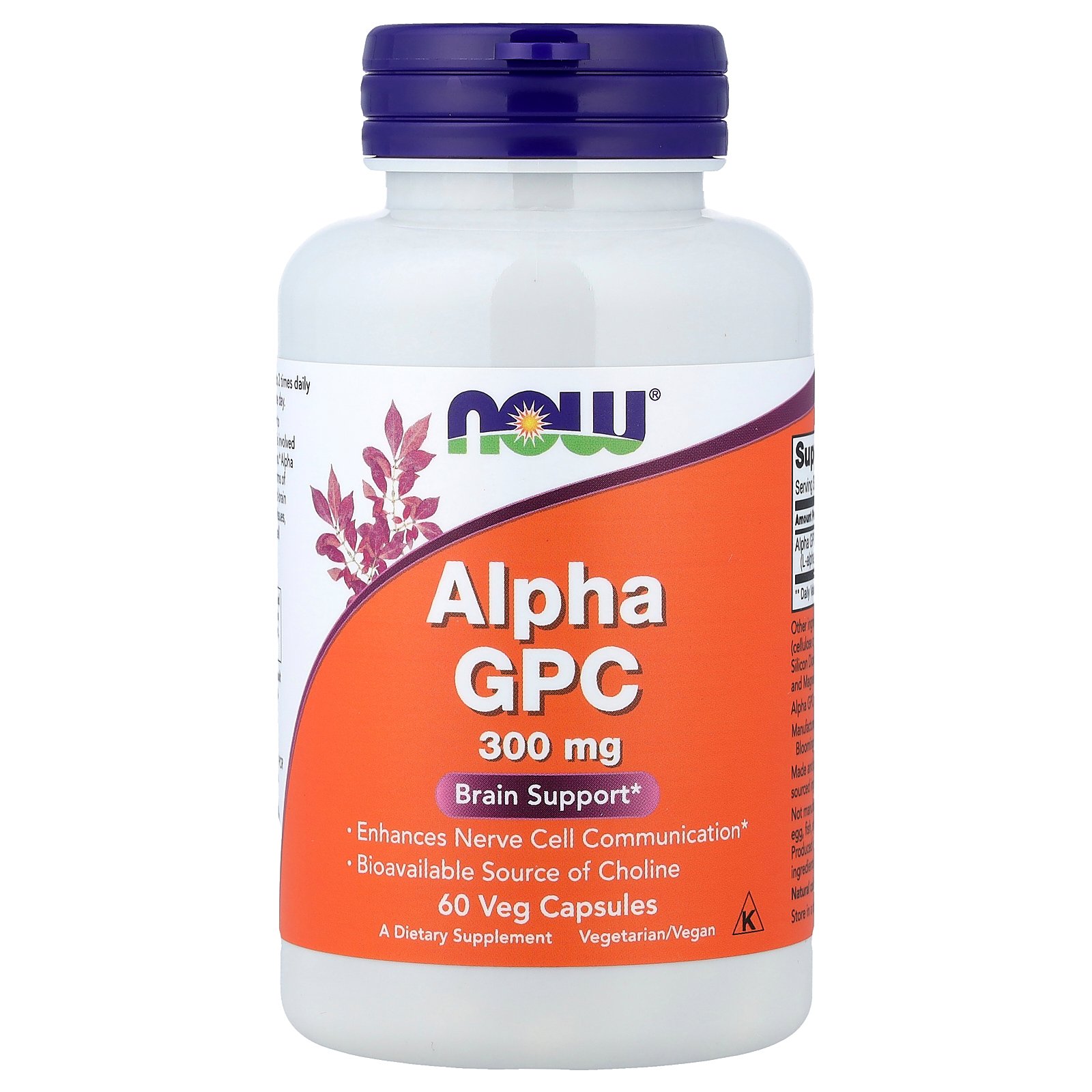【15%OFFクーポン★8/4 20:00~8/11 01:59】NOW Foods アルファGPC 【 iHerb アイハーブ 公式 】 ナウフーズ α-グリセリルホスホリルコリン α-GPC サプリメント サプリ 植物性カプセル ベジカプセル 300mg 60粒 iherb-official-10000254 iHerb サンプル画像2