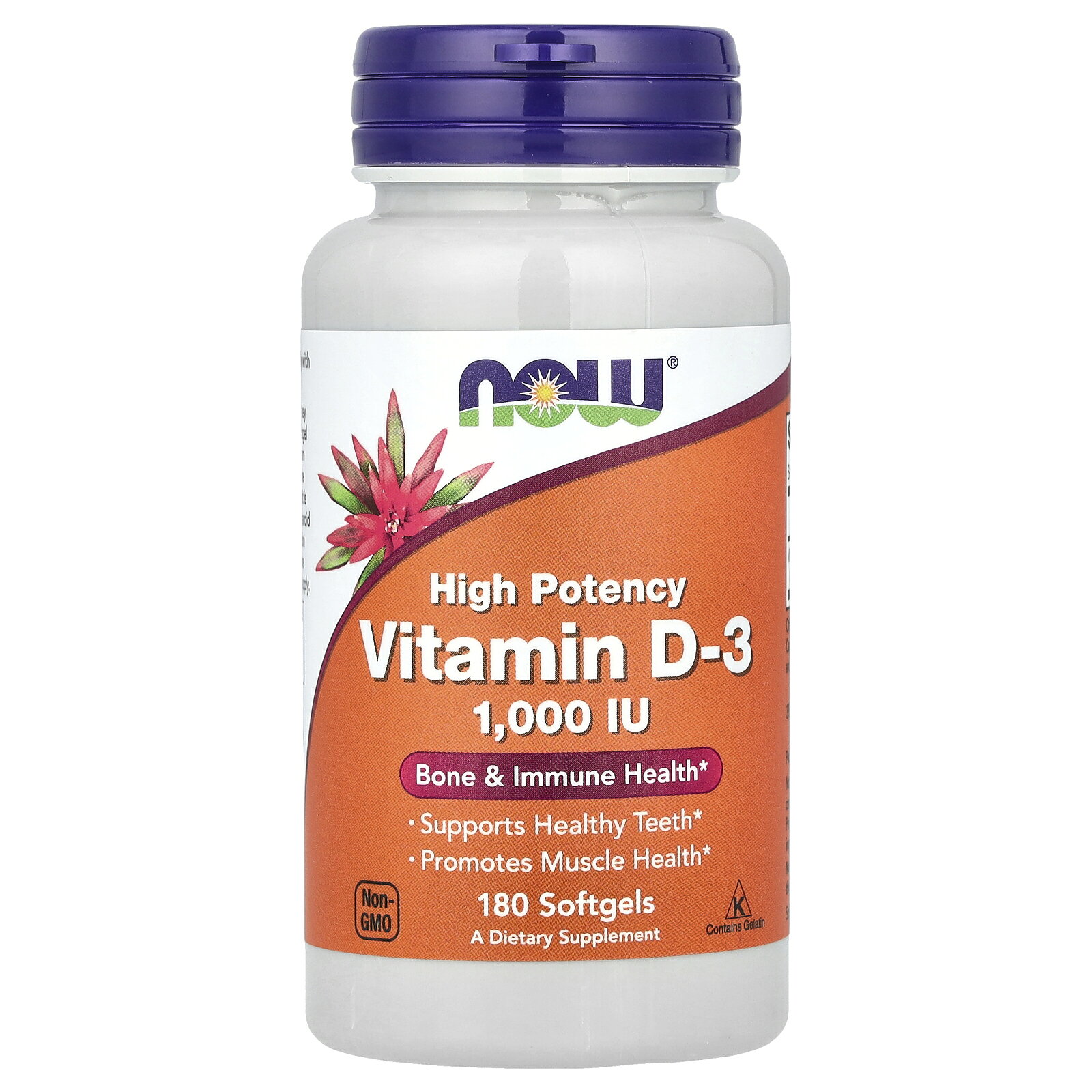 NOW Foods ビタミンD3 【 iHerb アイハーブ 公式 】 ナウフーズ D3 サプリメント サプリ ビタミン ビタミンD 健康食品 栄養補助食品 ソフトジェル 25mcg 1,000IU 180粒 iherb-official-10000243 iHerb サンプル画像2