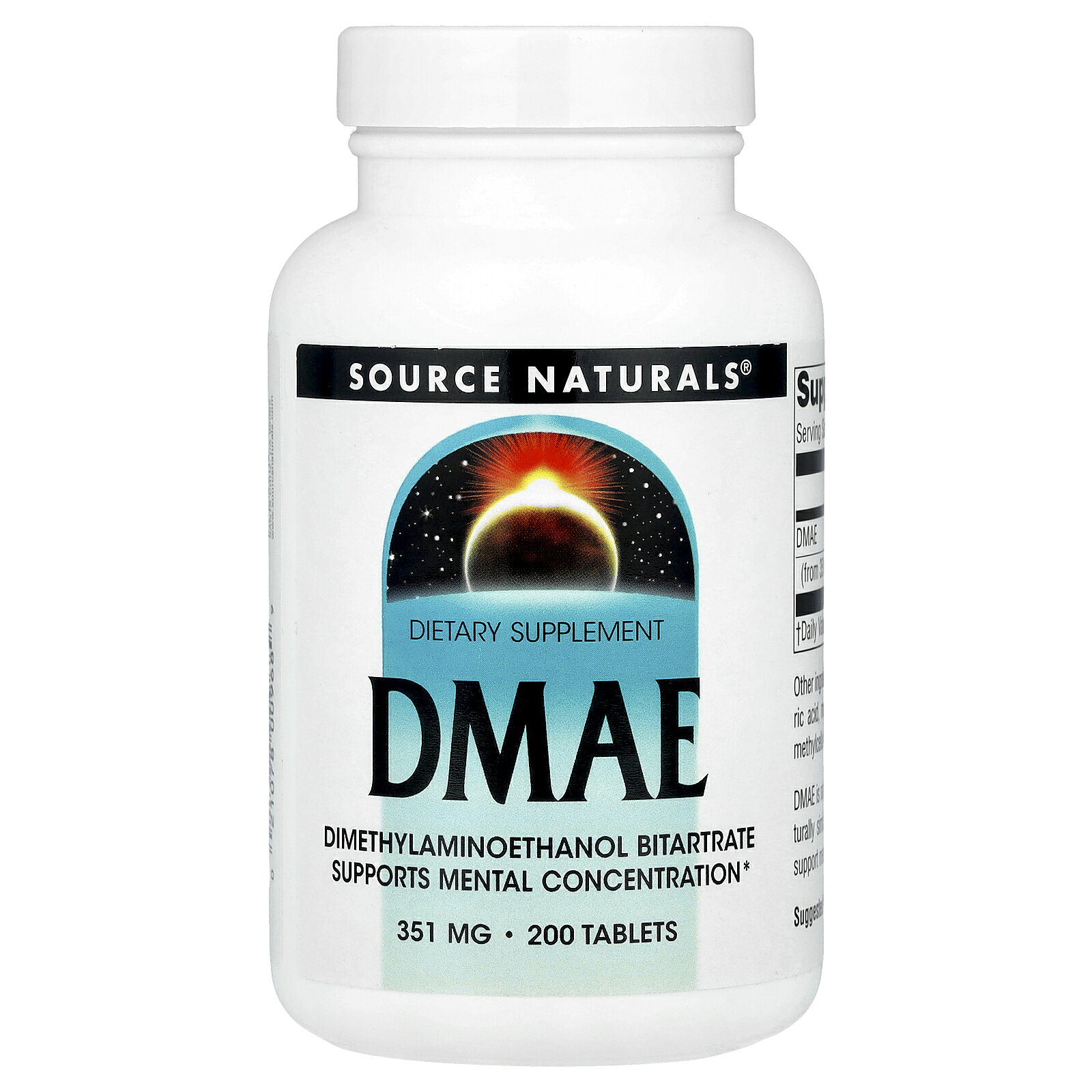 Source Naturals DMAE 【 iHerb アイハーブ 公式 】 ソースナチュラルズ ジメチルアミノエタノール サプリメント サプリ 健康食品 栄養補助食品 植物性 タブレット 351mg 200粒 iherb-official-10001433 iHerb サンプル画像2