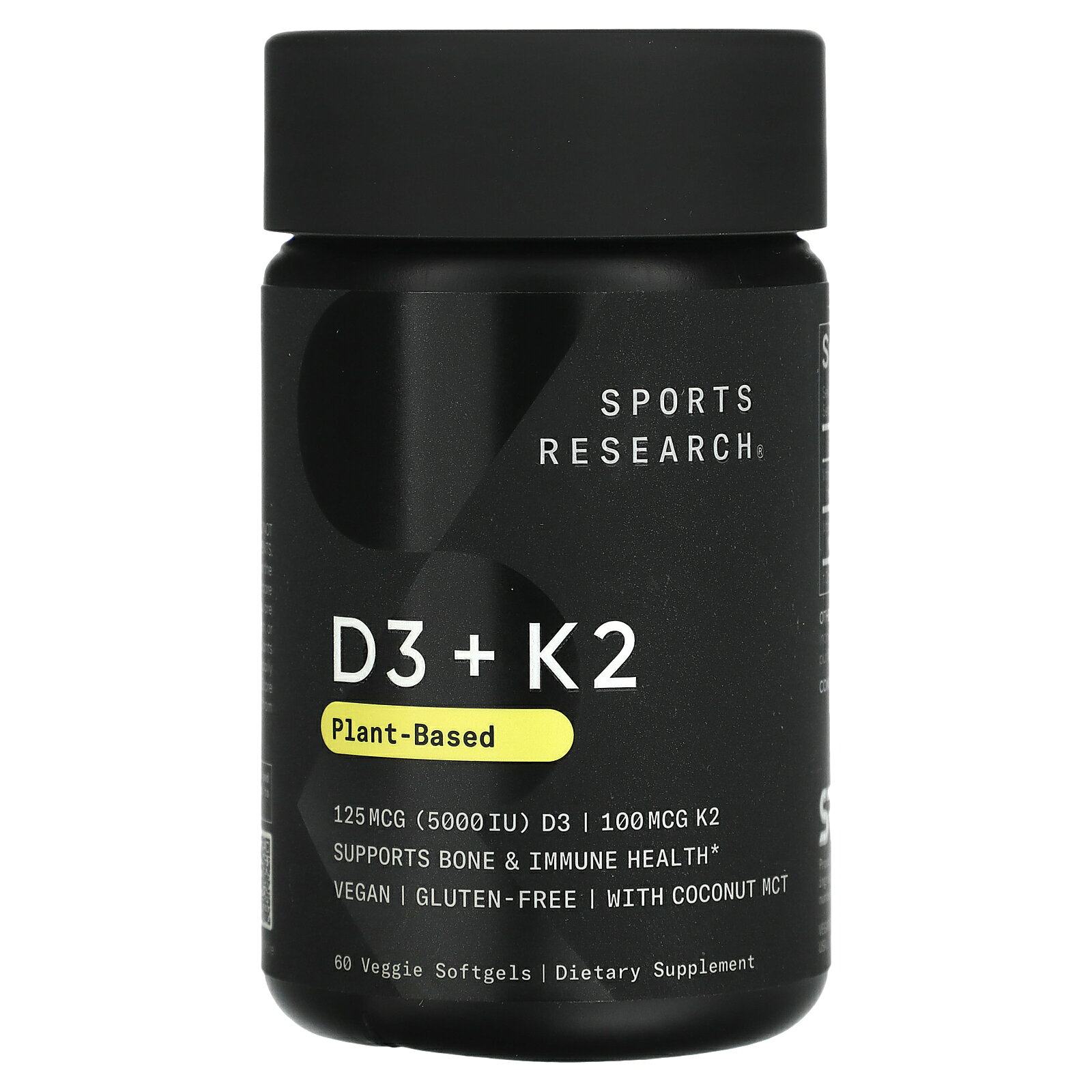 Sports Research ビタミンK2 + D3 【 iHerb アイハーブ 公式 】 スポーツリサーチ サプリメント サプリ ビタミン ビタミンサプリ ビタミンD ビタミンK メナQ7 植物性 ソフトジェル 100mcg 125mcg 60粒 iherb-official-10000316 iHerb サンプル画像2