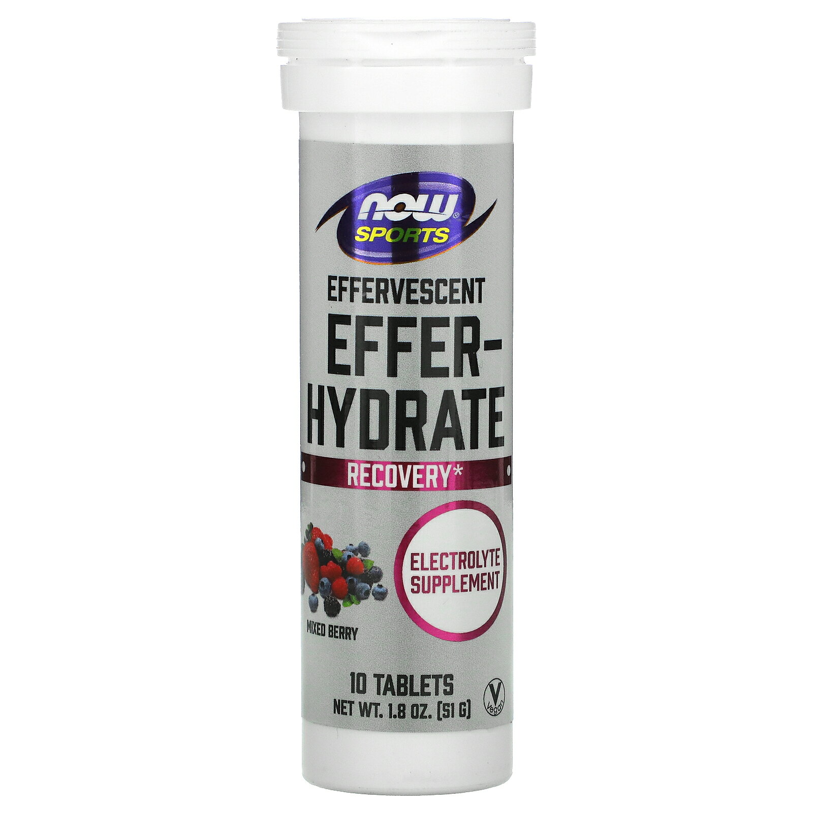 NOW Foods エファーハイドレート 【 iHerb アイハーブ 公式 】 ナウフーズ ナウスポーツ 発泡性タブレット スポーツドリンク サプリメント サプリ 植物性 タブレット ミックスベリー 10粒 51g iherb-official-10001097 iHerb サンプル画像2