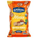 【最大P20倍★4/20 0:00~23:59】Lundberg オーガニック ライスケーキ ミニ 【 iHerb アイハーブ 公式 】 ランドバーグ グルテンフリー 全粒穀物 玄米 ライスチップス 一口サイズ バッファロー ウィング ソース バッファロー ランチ 142g