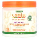 【POINT20倍★7/18 0:00~7/26 1:59】Cantu リーブイン コンディショニング 【 iHerb アイハーブ 公式 】 キャントゥー アルガンオイル リペアクリーム 洗い流さない トリートメント 天然成分 ダメージ毛 髪用 453g
