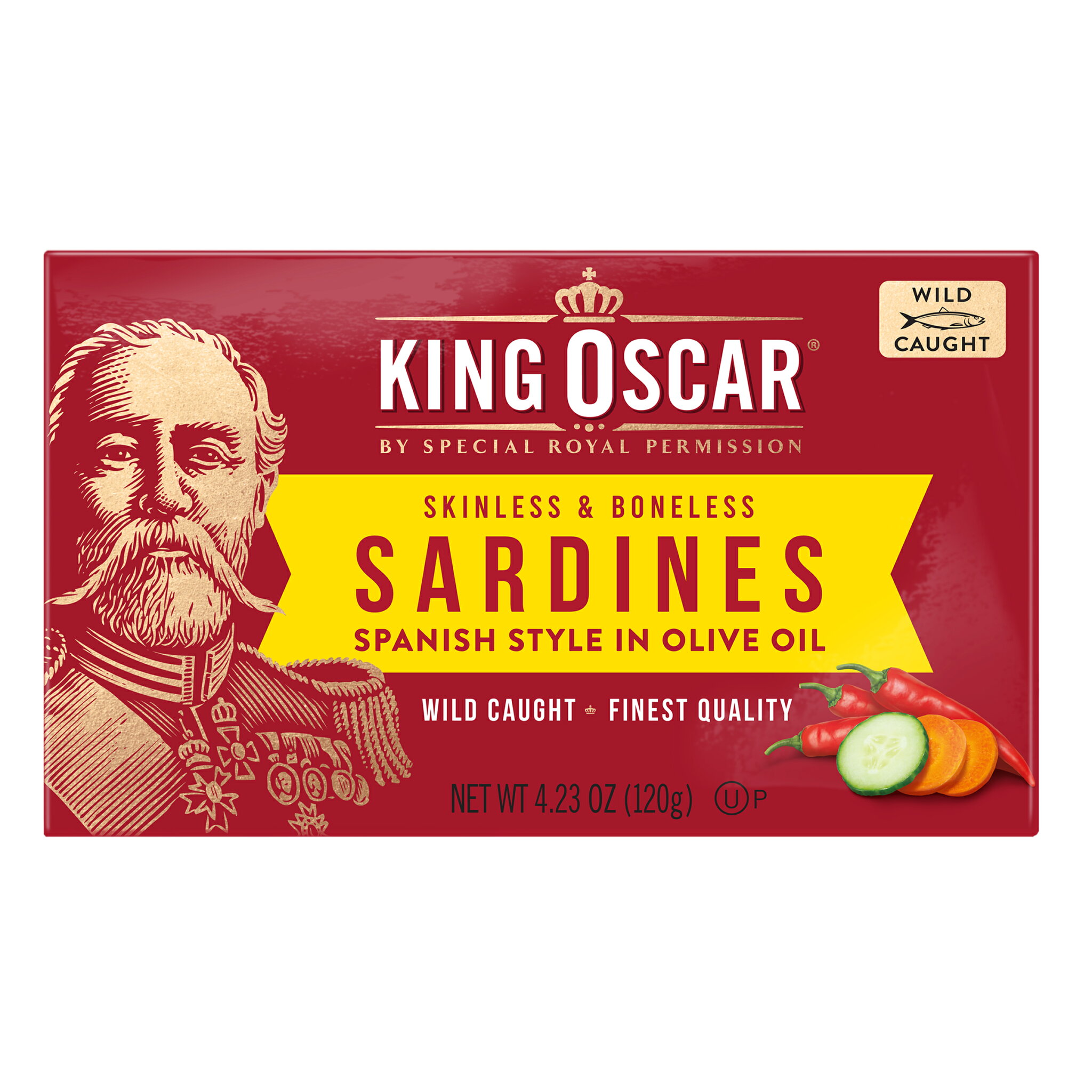 【POINT20倍★6/4 20:00〜6/11 1:59】King Oscar イワシ 缶詰 【 iHerb アイハーブ 公式 】 キングオスカー いわし缶 オイルサーディン 皮 骨なし スパニッシュ チリペッパー オリーブオイル 106g