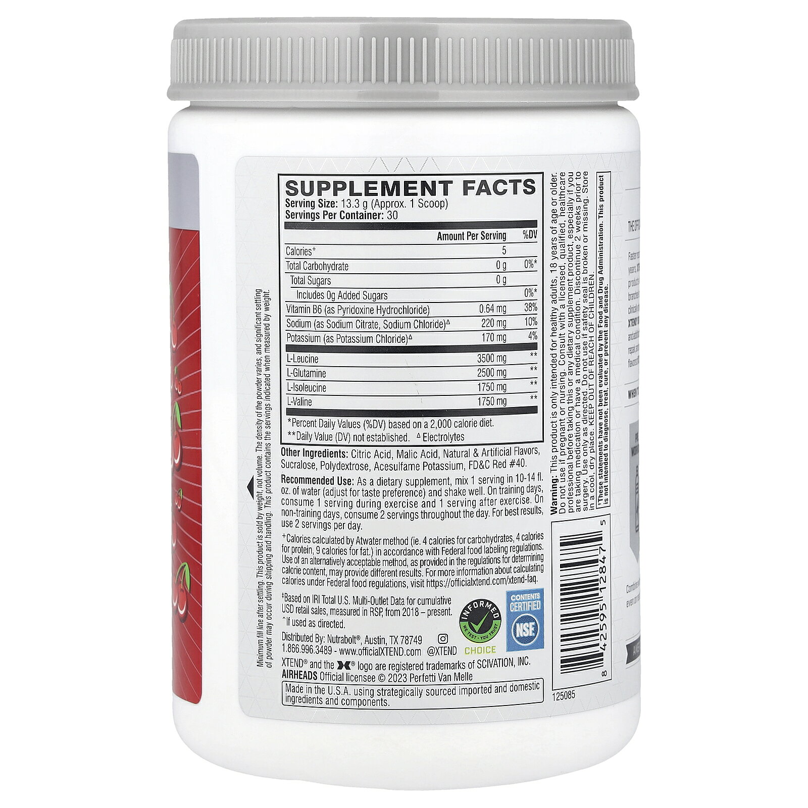 Xtend BCAA 【 iHerb アイハーブ 公式 】 エクステンド スポーツドリンク オリジナル アミノ酸 分岐鎖アミノ酸 7G 電解質 サプリメント サプリ パウダー 粉末 エアヘッズ チェリー 399g iherb-official-10009692 iHerb サンプル画像2