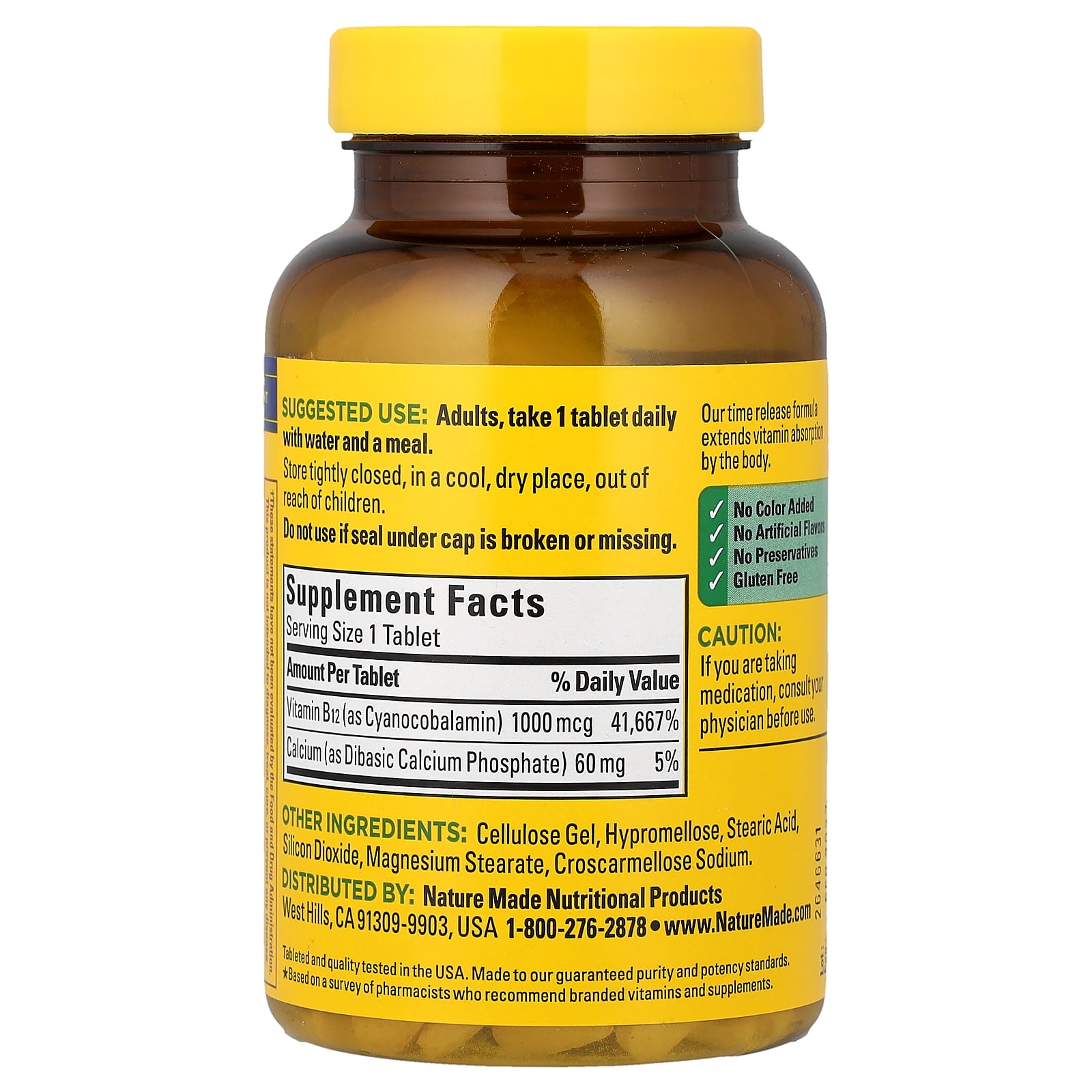 Nature Made ビタミンB12 【 iHerb アイハーブ 公式 】 ネイチャーメイド タイムリリース カルシウム ビタミンB ビタミン類 ビタミンサプリ サプリメント サプリ 栄養補助食品 1,000mcg 160粒 iherb-official-10006904 iHerb サンプル画像2