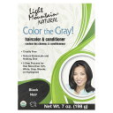Light Mountain 白髪染め ヘアカラー コンディショナー 【 iHerb アイハーブ 公式 】 ライトマウンテン ナチュラル オーガニック ブラック 198g