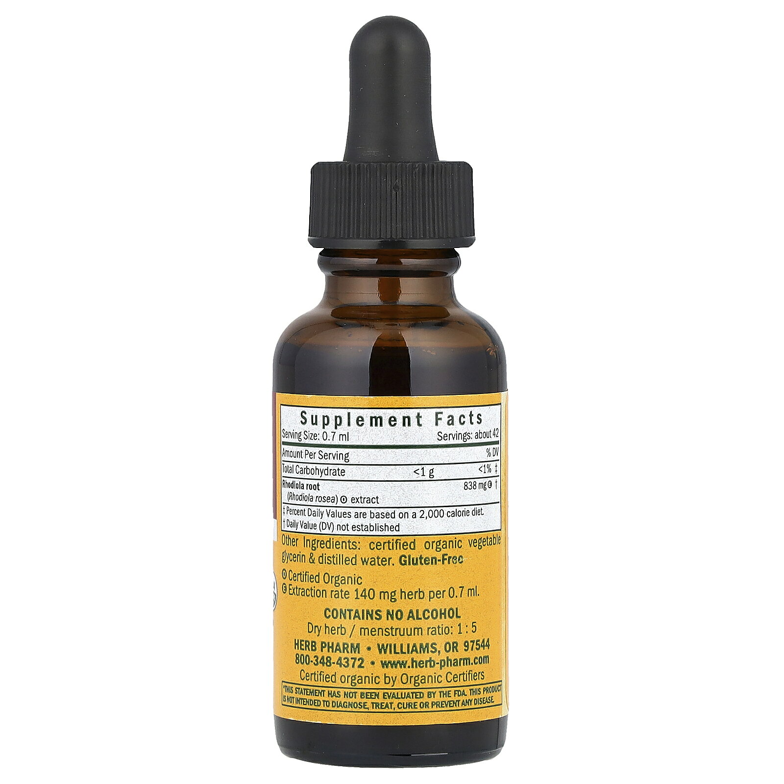 【15%OFFクーポン★8/24 20:00~8/27 09:59】Herb Pharm ロディオラ オーガニック アルコール不使用 【 iHerb アイハーブ 公式 】 ハーブファーム 有機 イワベンケイ エキス ハーブ サプリメント サプリ ノンアルコール リキッド 液体 30ml iherb-official-10006530 iHerb サンプル画像2