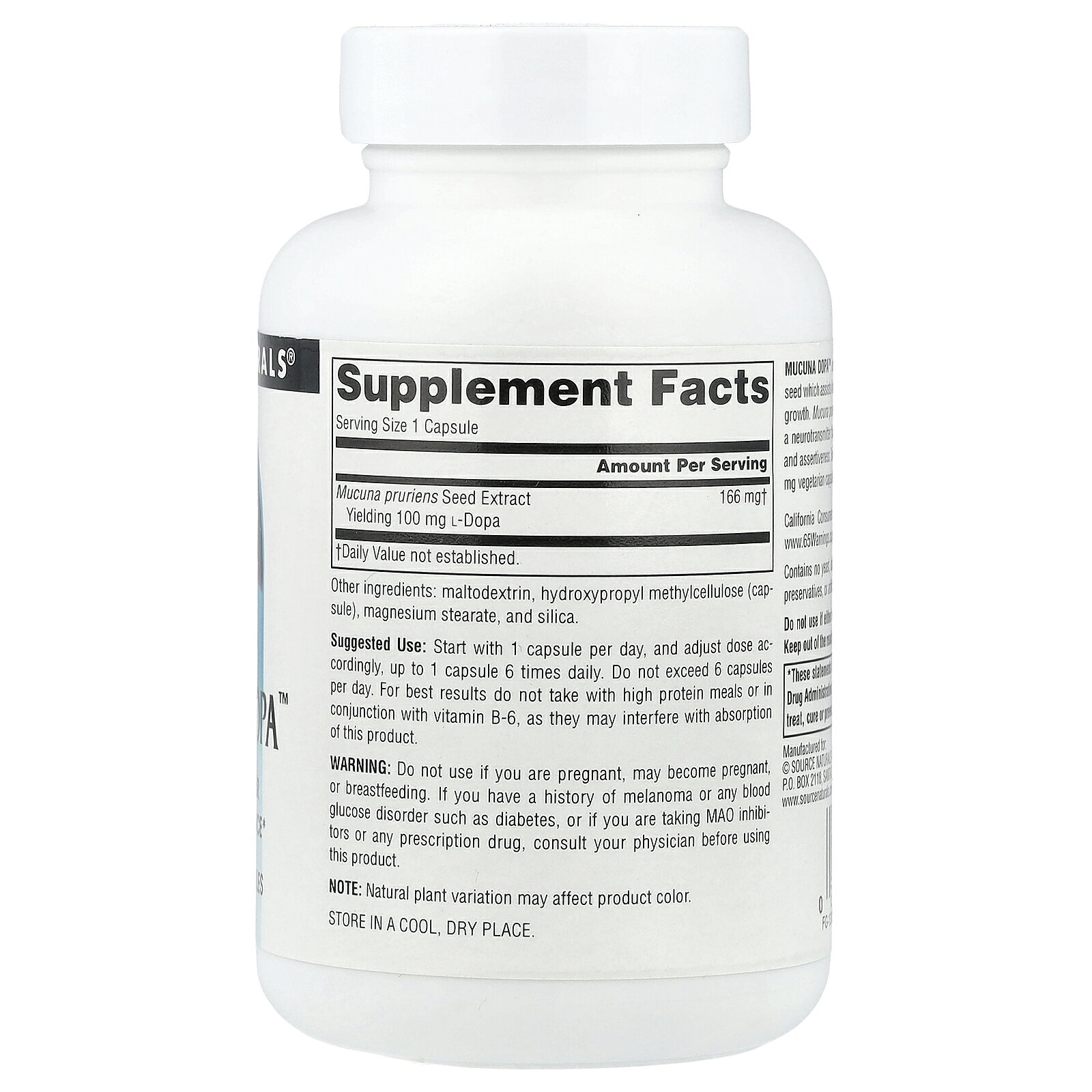 Source Naturals ムクナ ドーパ 【 iHerb アイハーブ 公式 】 ソースナチュラルズ ドーパムクナ サプリ サプリメント カプセル 100mg 120粒 iherb-official-10008352 iHerb サンプル画像2