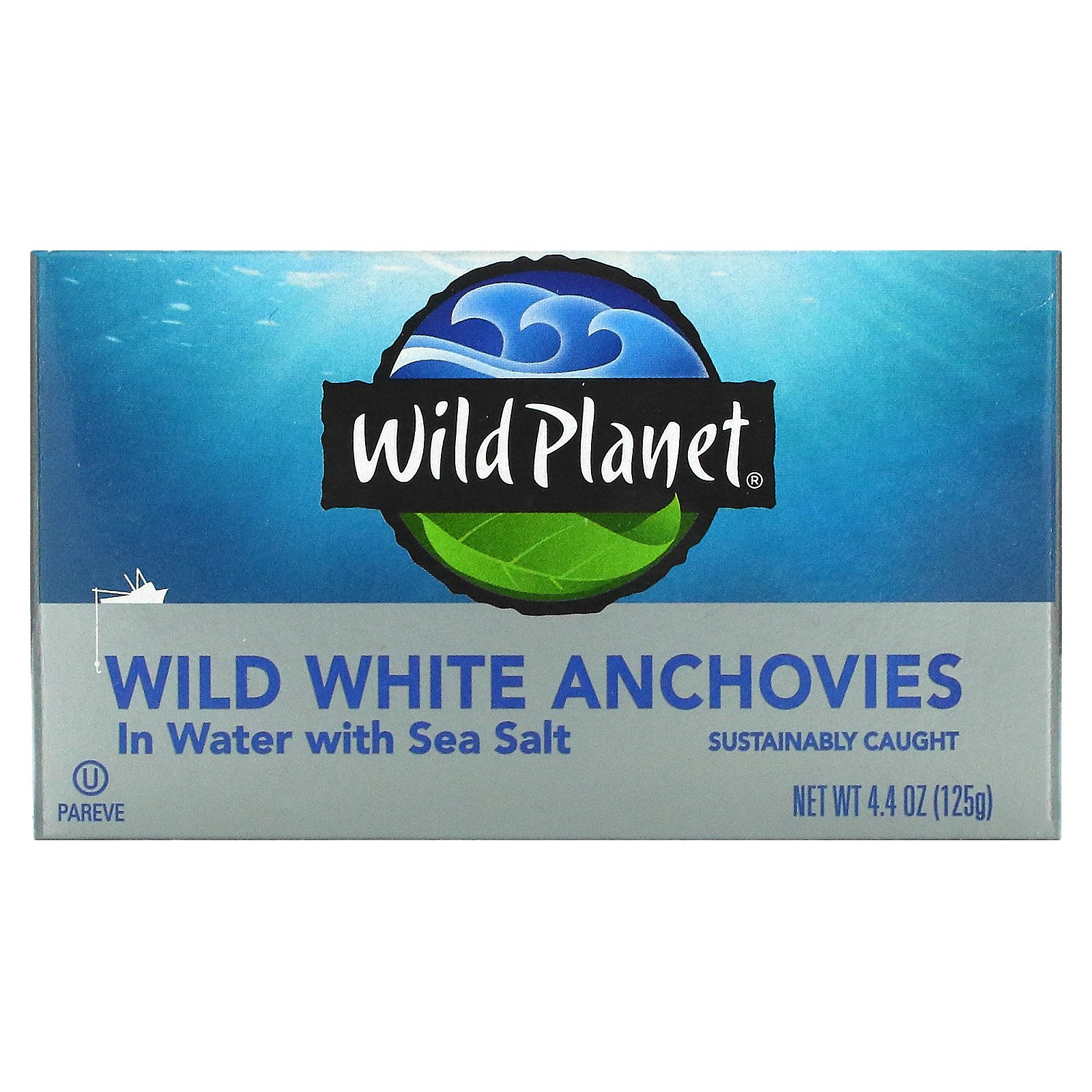 Wild Planet ホワイト アンチョビ 缶詰 【 iHerb アイハーブ 公式 】 ワイルドプラネット 天然 カタクチイワシ 海塩 水煮シ 125g