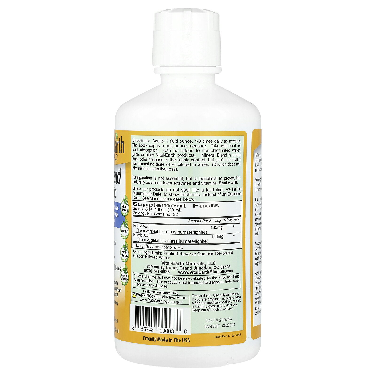 Vital Earth Minerals ミネラルブレンド フルボ - フミン 【 iHerb アイハーブ 公...