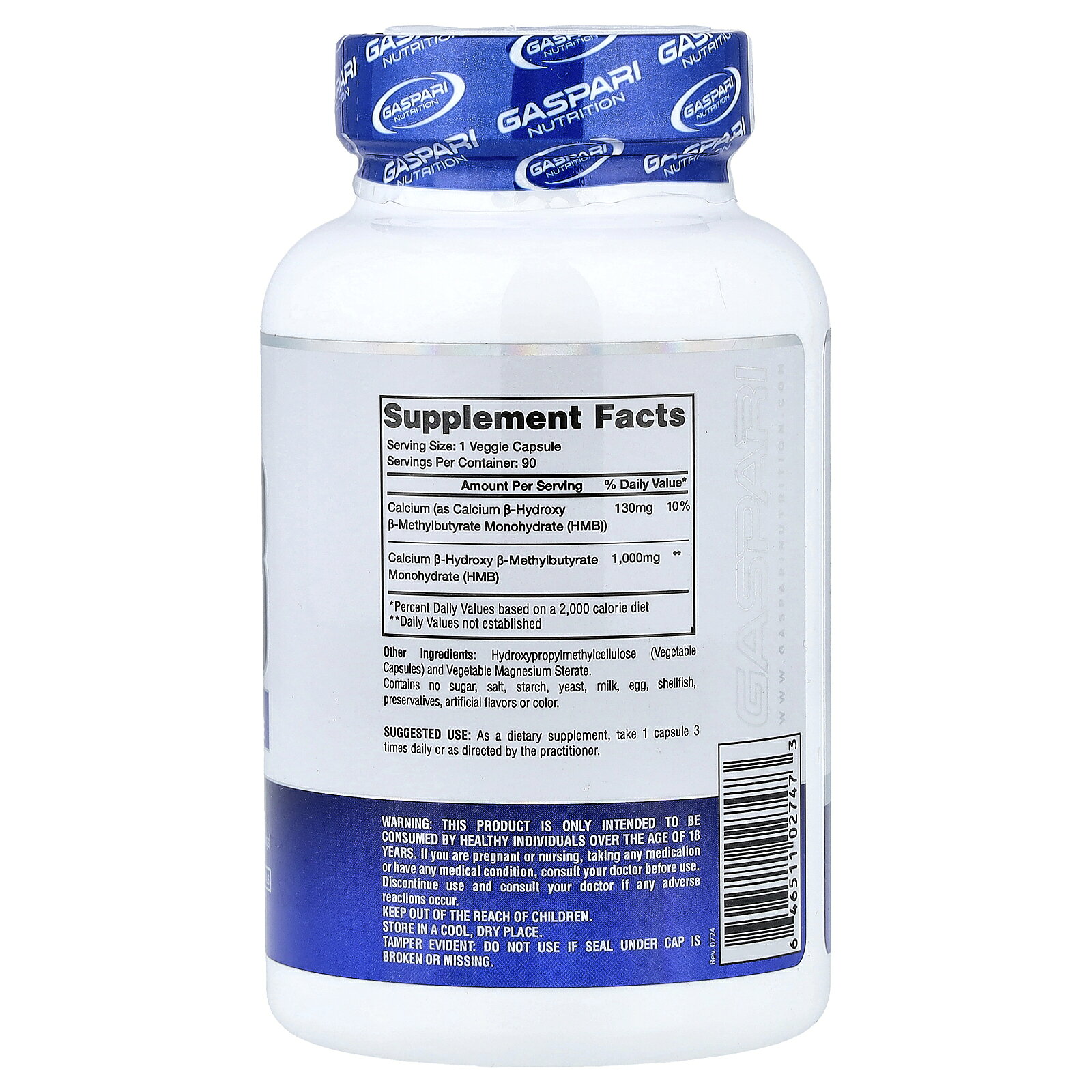 Gaspari Nutrition HMB 【 iHerb アイハーブ 公式 】 ギャスパリ ニュートリション ピュア エイチエムビー β-ヒドロキシ-β-メチル酪酸 サプリメント 健康食品 栄養補助食品 必須アミノ酸 カプセル 1,000mg 90粒 iherb-official-10000054 iHerb サンプル画像3