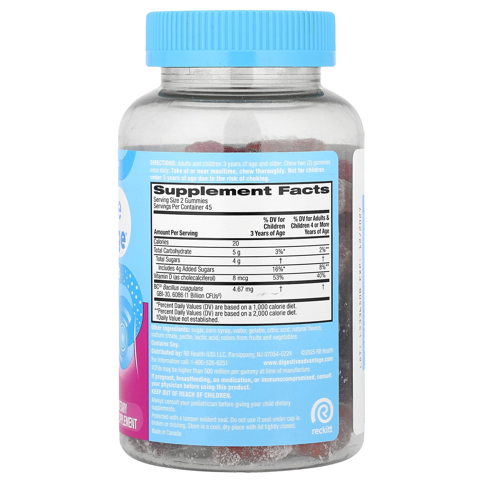 Schiff ダイジェスティブ アドバンテージ グミ 【 iHerb アイハーブ 公式 】 シフ デイリー プロバイオティクス 乳酸菌 サプリメント サプリ 天然フルーツ味 90粒 iherb-official-10009310 iHerb サンプル画像2