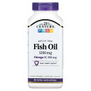 21st Century フィッシュオイル 【 iHerb アイハーブ 公式 】 21st センチュリー オメガ3 オメガ3脂肪酸 EPA DHA サプリメント サプリ 腸溶コーティング ソフトジェル 1,200mg 90粒