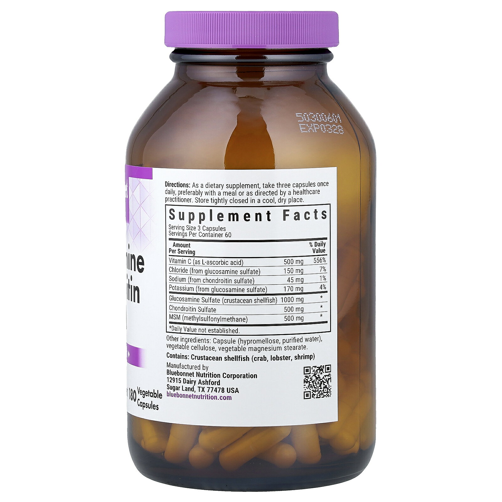 Bluebonnet Nutrition グルコサミン コンドロイチン & MSM 【 iHerb アイハーブ 公式 】 ブルーボネット ニュートリション メチルスルフォニルメタン ビタミンC サプリメント サプリ ベジカプセル 180粒 iherb-official-10012283 iHerb サンプル画像2