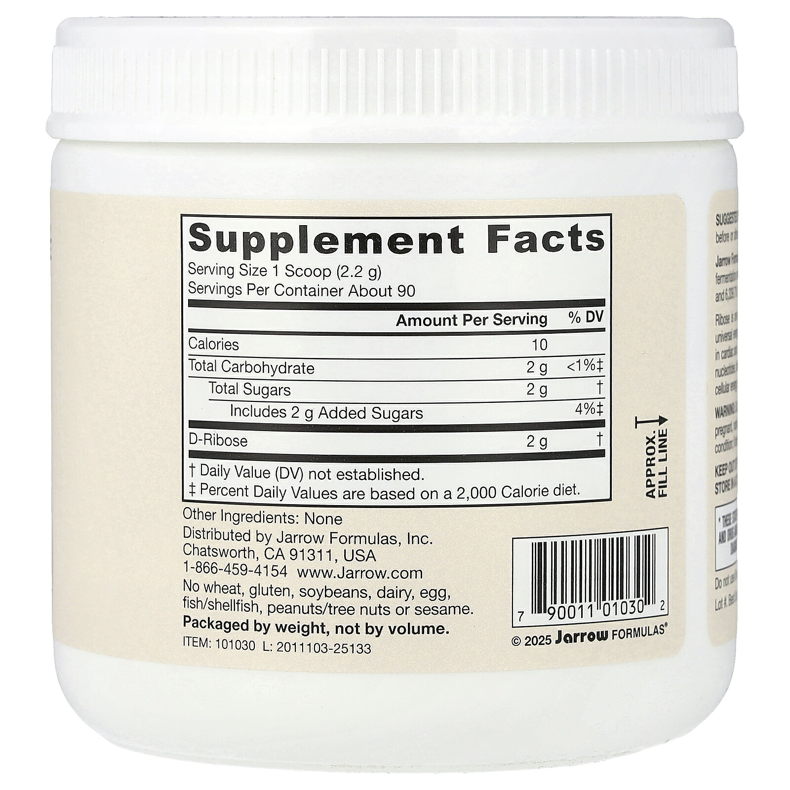 Jarrow Formulas D-リボース 【 iHerb アイハーブ 公式 】 ジャロウフォーミュラズ ジャローフォーミュラズ D リボース サプリメント サプリ パウダー 粉末 200g iherb-official-10012972 iHerb サンプル画像2