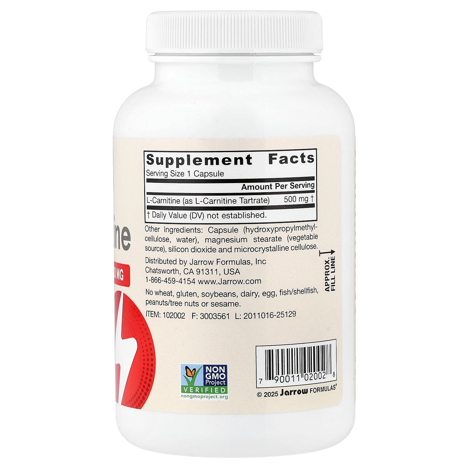 Jarrow Formulas L-カルニチン 【 iHerb アイハーブ 公式 】 ジャロウフォーミュラズ ジャローフォーミュラズ カルニチン アミノ酸 サプリメント サプリ ベジカプセル 500mg 100粒 iherb-official-10012975 iHerb サンプル画像2