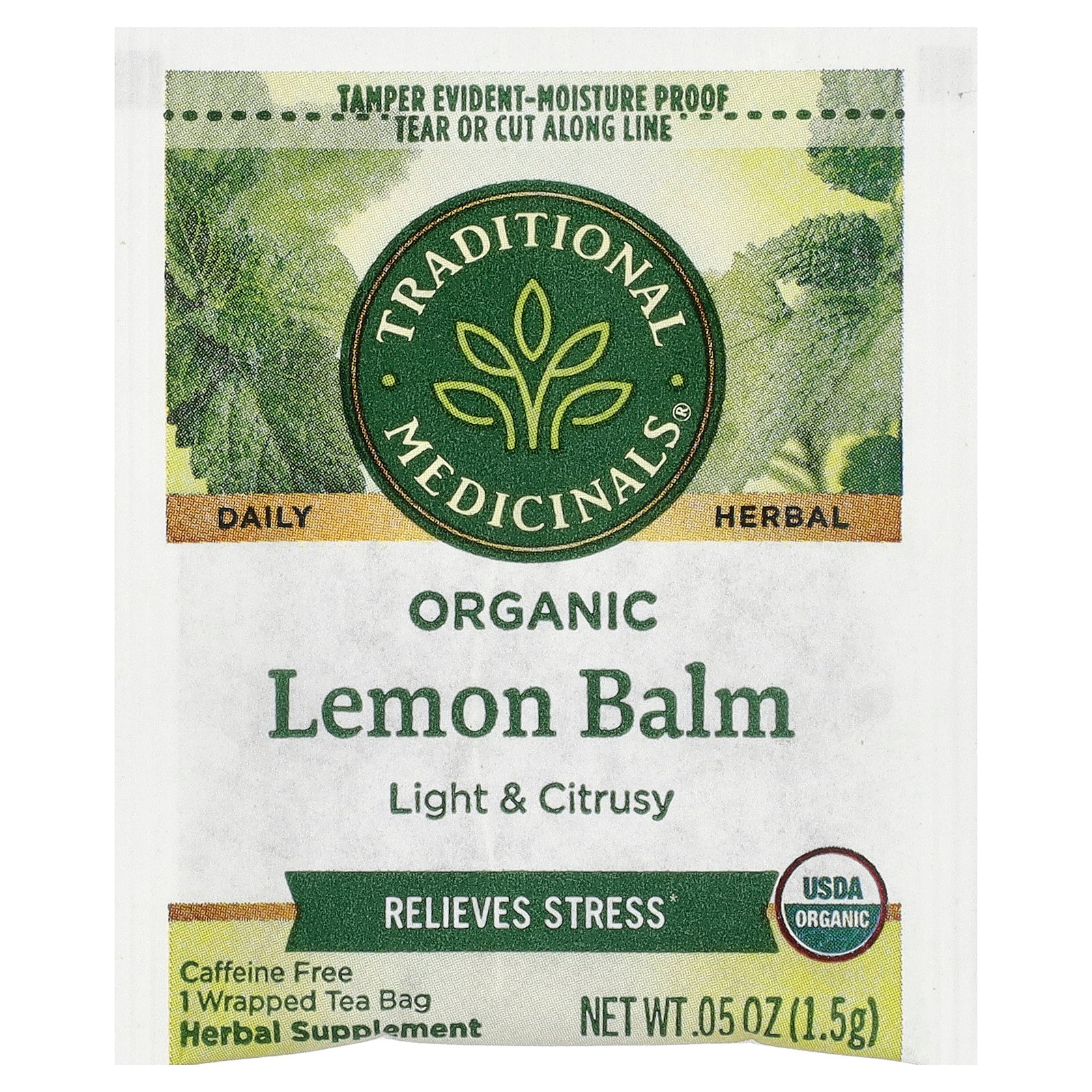 Traditional Medicinals レモンバーム オーガニック 【 iHerb アイハーブ 公式 】 トラディショナル メディシナル 有機 お茶 ハーブ ハーブティー サプリメント カフェインフリー ティーバッグ 24g 16個 iherb-official-10012465 iHerb サンプル画像3