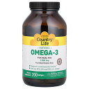 Country Life オメガ3 【 iHerb アイハーブ 公式 】 カントリーライフ ナチュラル 天然 フィッシュオイル EPA DHA ビタミンE ガー...