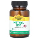 【POINT20倍★7/18 0:00~7/26 1:59】Country Life メチル B12 【 iHerb アイハーブ 公式 】 カントリーライフ ビタミンB12 ビタミンB ビタミン B ビタミン類 メチルコバラミン ビタミンC 葉酸 サプリ ロゼンジ トローチ 3,000mcg ベリー味 120粒