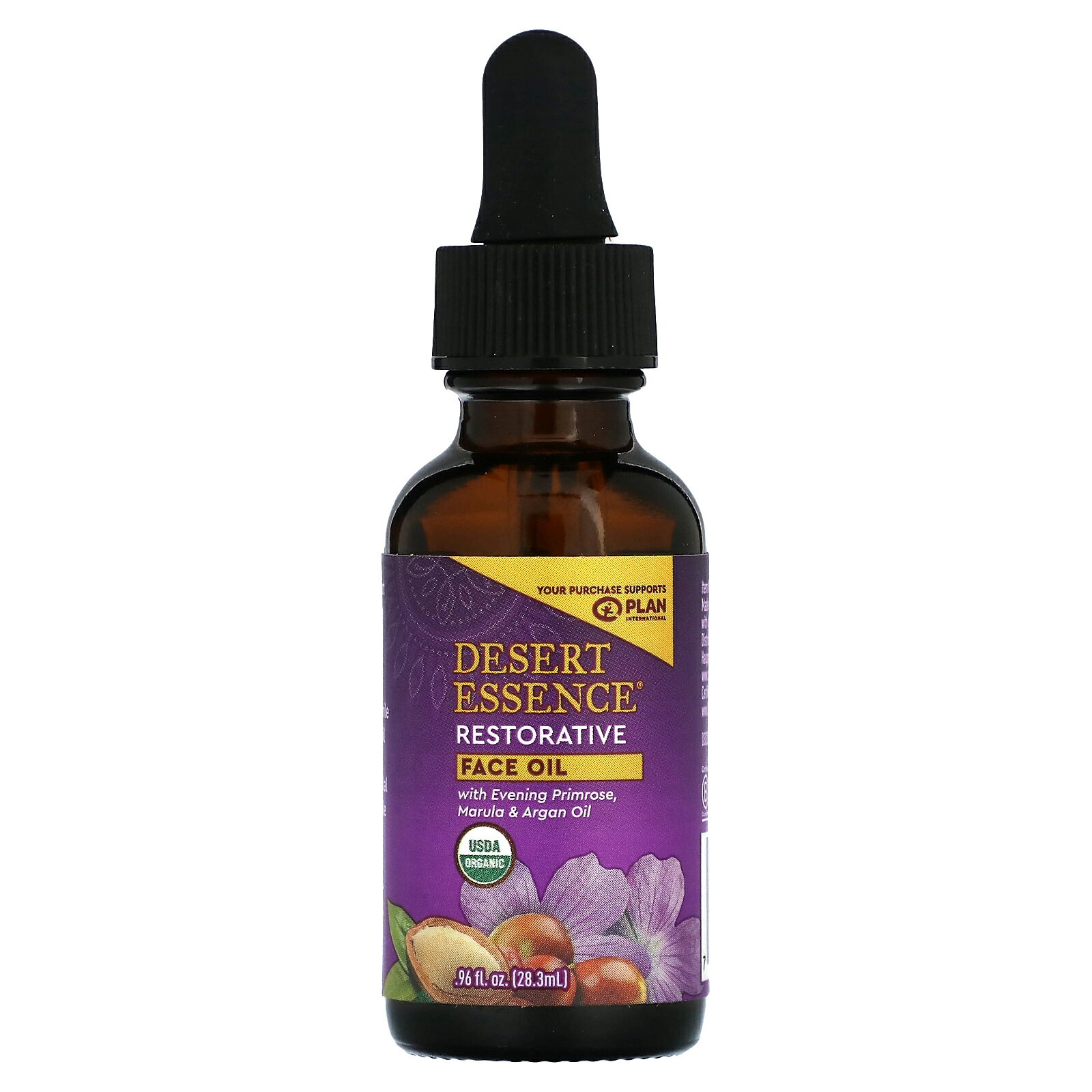 Desert Essence リストラティブ フェイスオイル 【 iHerb アイハーブ 公式 】 デザートエッセンス オーガニック 有機 フェイス オイル 保湿オイル スキンオイル 月見草 ホホバ マルラ アルガン 28.3ml 1