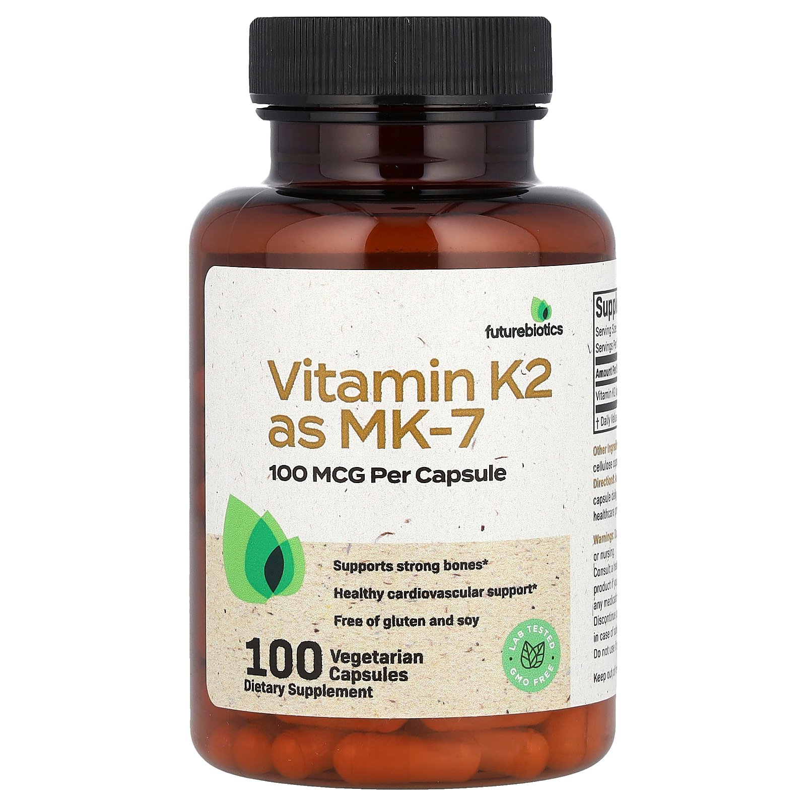 FutureBiotics ビタミンK2 MK-7 【 iHerb アイハーブ 公式 】 フューチャーバイオティクス ビタミンK ビタミン K2 K メナキノン ビタミンサプリ ビタミン類 サプリメント サプリ ベジカプセル 100mcg 100粒