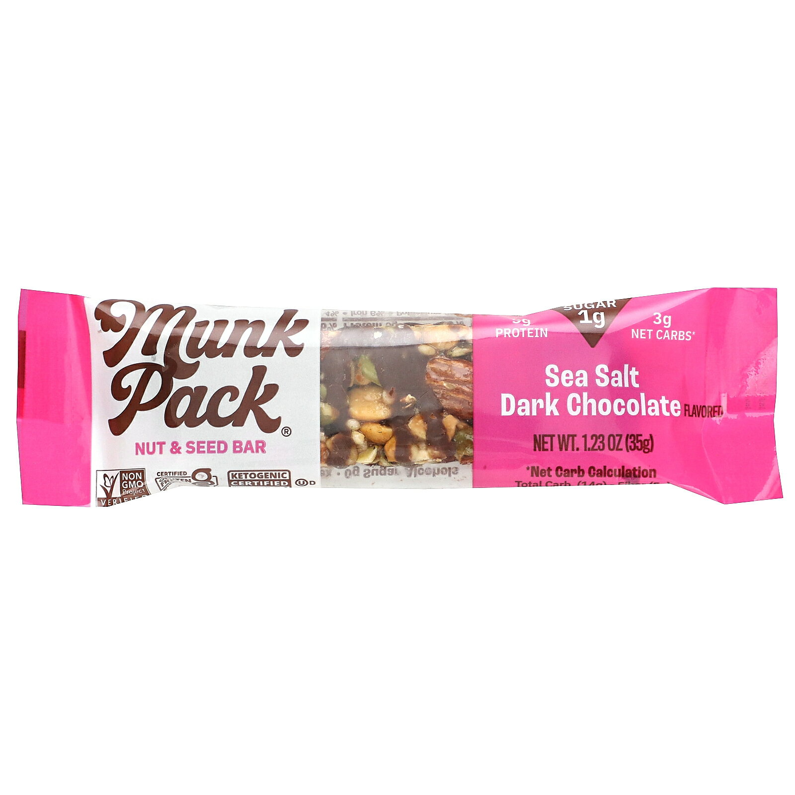 Munk Pack ナッツ & シードバー 【 iHerb アイハーブ 公式 】 ムンクパック スナックバー おやつ スナック バー シーソルト ダークチョコレート 35g