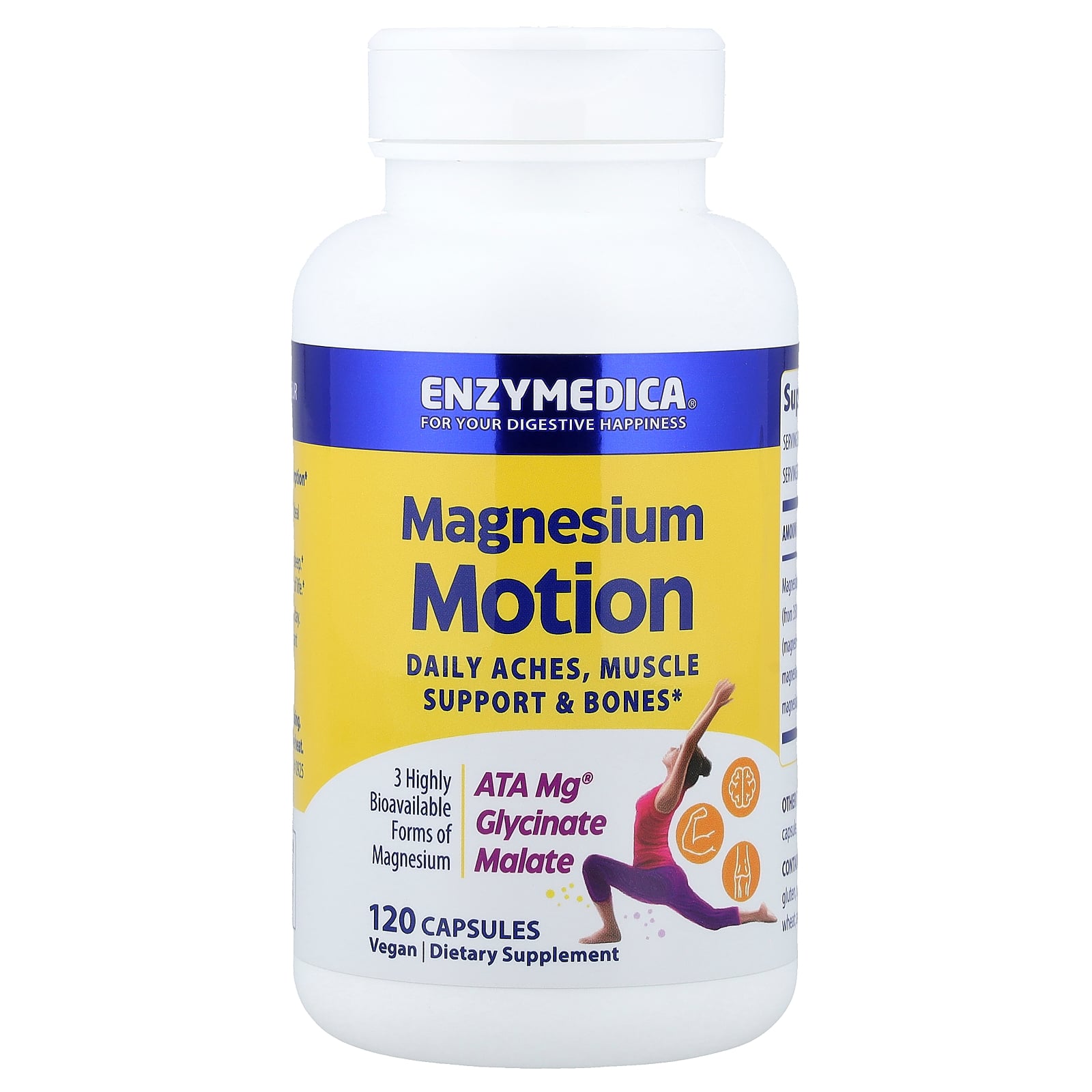 Enzymedica マグネシウム モーション 【 iHerb アイハーブ 公式 】 エンザイメディカ ATA Mg エーティエー エムジー リンゴ酸 グリシン酸 ミネラル サプリメント サプリ カプセル 120粒 iherb-official-10008176 iHerb サンプル画像3
