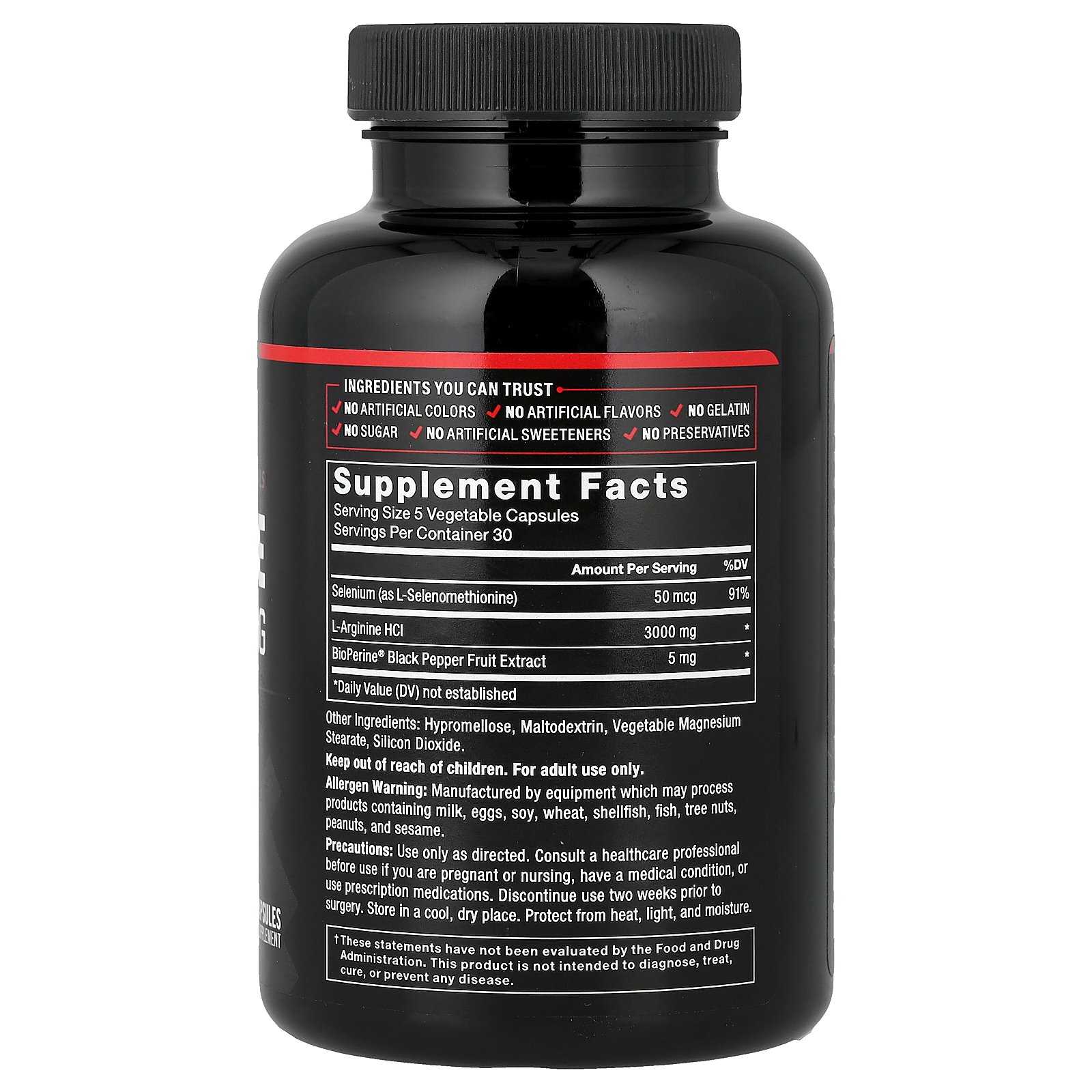 Force Factor L-アルギニン 【 iHerb アイハーブ 公式 】 フォースファクター アルギニン アミノ酸 一酸化窒素 セレン バイオペリン 黒コショウ ファンダメンタルズ サプリメント サプリ カプセル 600mg 150粒 iherb-official-10008216 iHerb サンプル画像2
