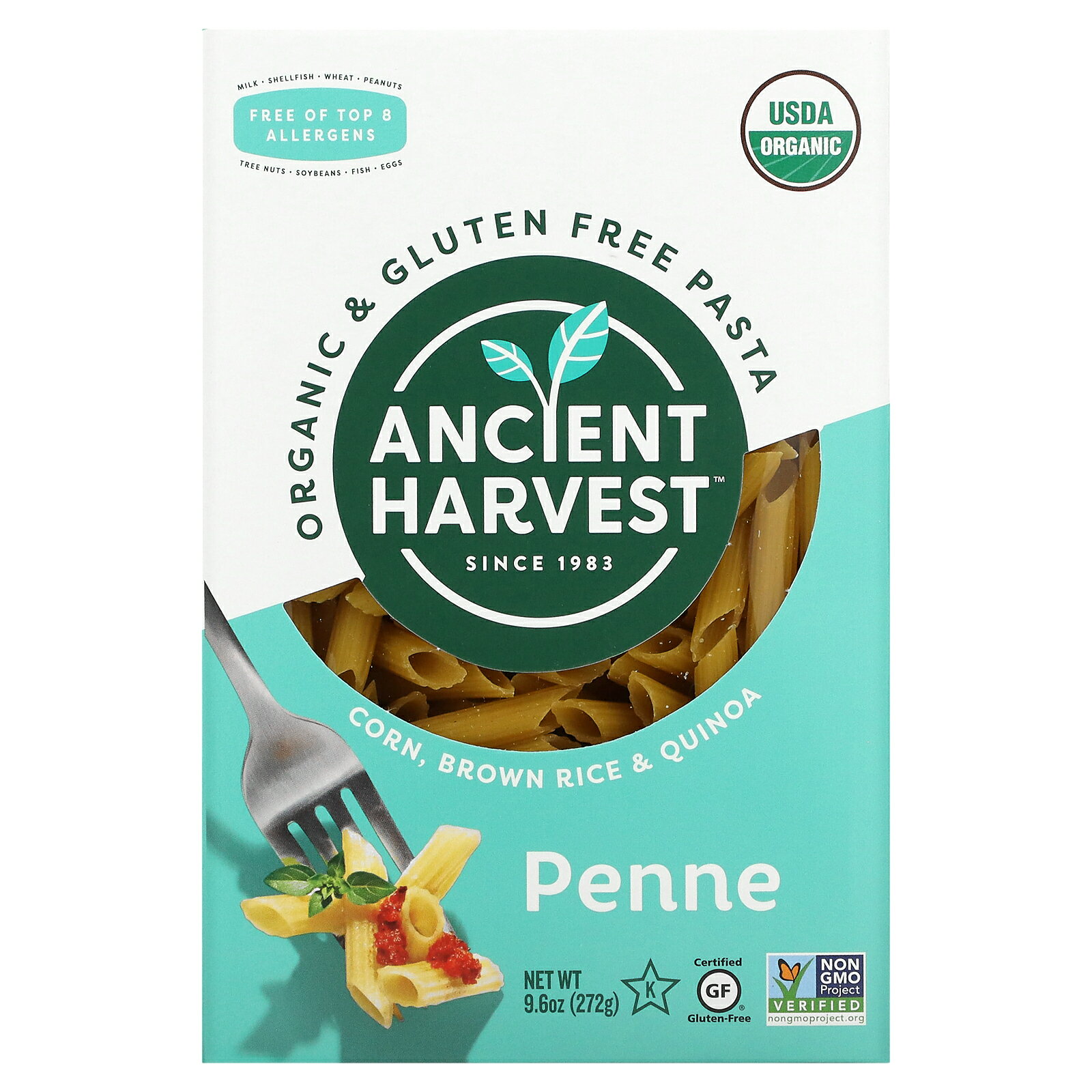 Ancient Harvest ペンネ オーガニック 【 iHerb アイハーブ 公式 】 エインシャントハーベスト 有機 パスタ ショートパスタ トウモロコシ 玄米 & キヌア 272g