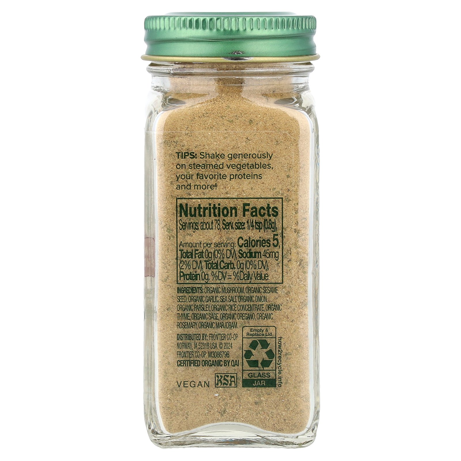 Simply Organic うま味ブレンド ロースト ガーリック & ハーブ オーガニック 【 iHerb アイハーブ 公式 】 シンプルオーガニック 有機 スパイス ニンニク きのこ 海塩 タイム セージ オレガノ ローズマリー 62g iherb-official-10004172 iHerb サンプル画像3