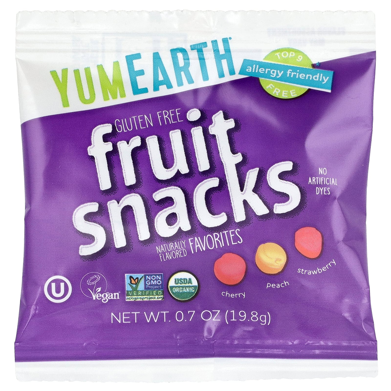 YumEarth オーガニック フルーツスナック 【 iHerb アイハーブ 公式 】 ヤムアース 有機 フルーツ グミ スイーツ お菓子 グルテンフリー ベジタリアン スナックパックバ ラエティ 各19.8g 35袋入り iherb-official-10011915 iHerb サンプル画像2