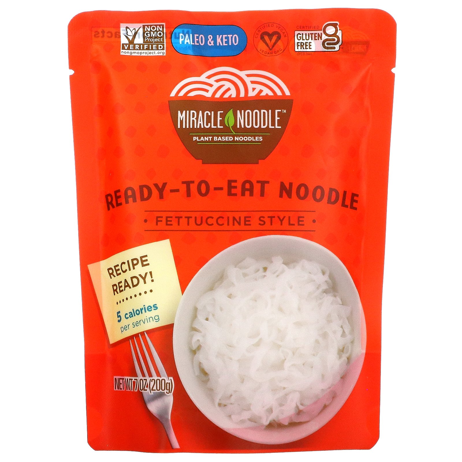 Miracle Noodle こんにゃくパスタ 【 iHerb アイハーブ 公式 】 ミラクルヌードル こんにゃく しらたき 白滝 麺 ヌードル パスタ スパゲッティ 植物性 食品 フェットチーネ 200g