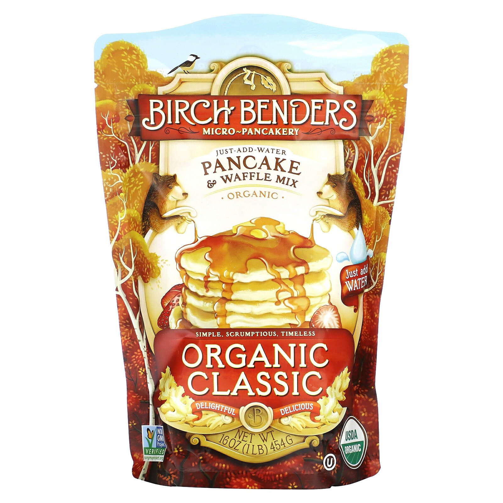 Birch Benders パンケーキミックス  バーチベンダーズ 有機 パンケーキ ワッフル ミックス パンケーキ粉 オーガニック クラシック 454g