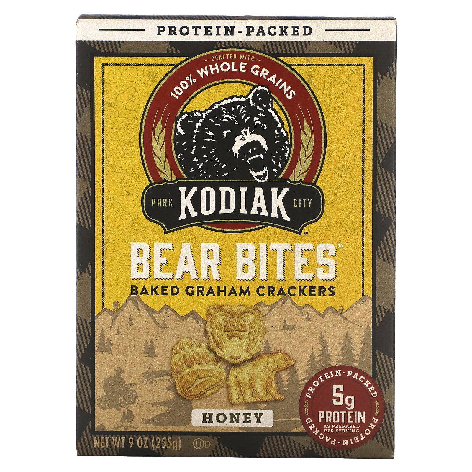 コディアック ベアバイツ 【 iHerb アイハーブ 公式 】 Kodiak Cakes ベイクドグラハム 全粒粉 クラッカー Bear Bites グラハム粉 プロテイン タンパク質 クッキー ハニー ハチミツ 255g