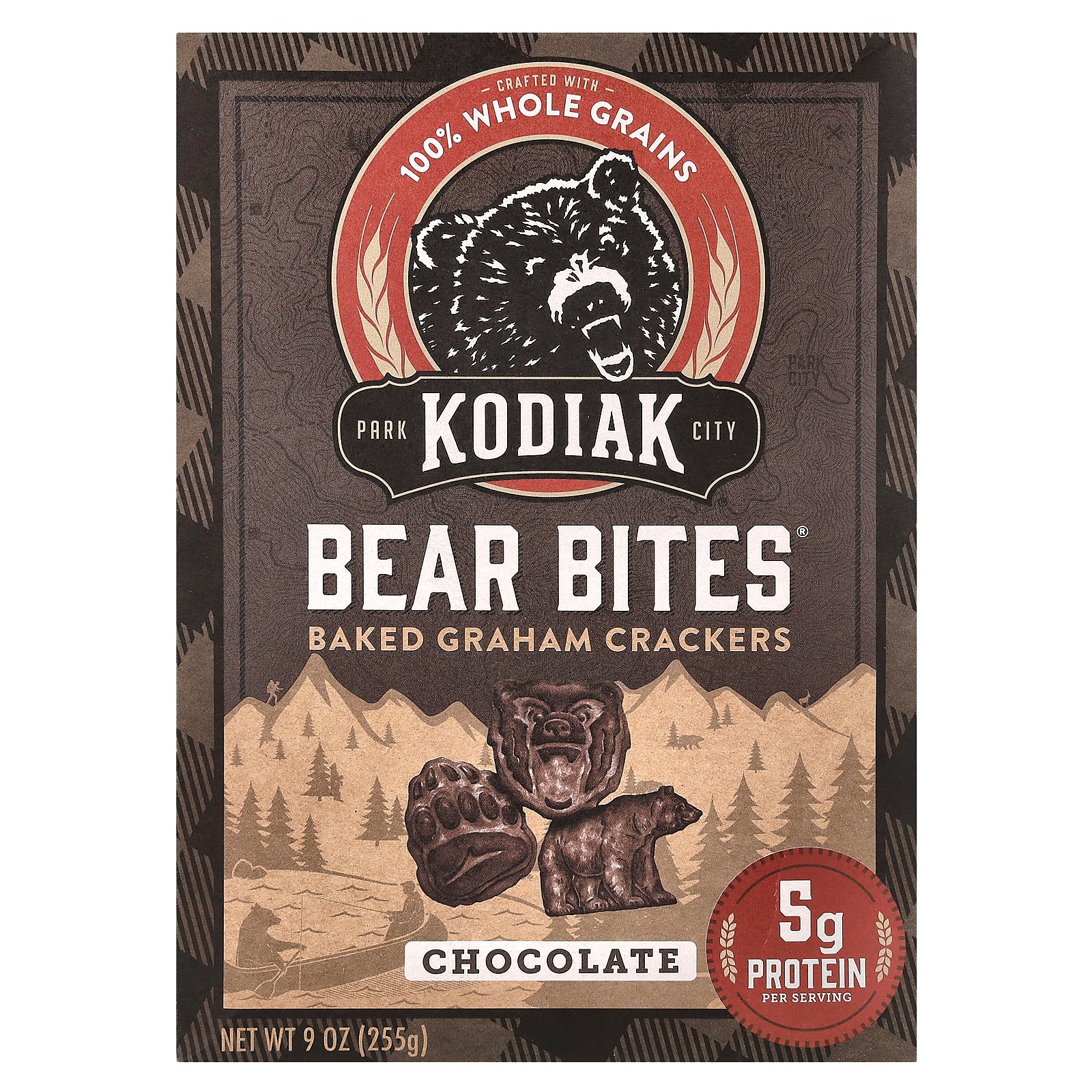 コディアック ベアバイツ 【 iHerb アイハーブ 公式 】 Kodiak Cakes ベイクドグラハム 全粒粉 クラッカー Bear Bites グラハム粉 プロテイン タンパク質 クッキー チョコレート 255g