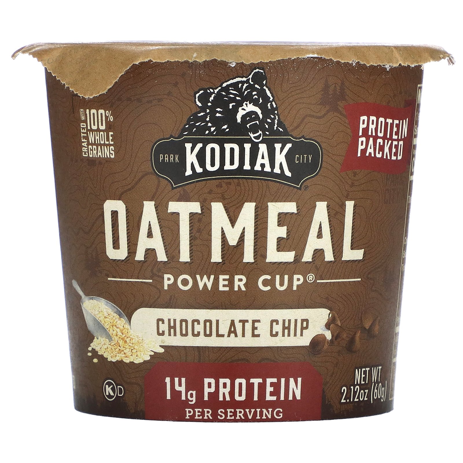 コディアック オートミール  Kodiak Cakes パワーカップ インスタント オーツ麦 オート麦 オーツ 燕麦 えんばく からす麦 全粒粉 タンパク質 プロテイン チョコレートチップ 60g