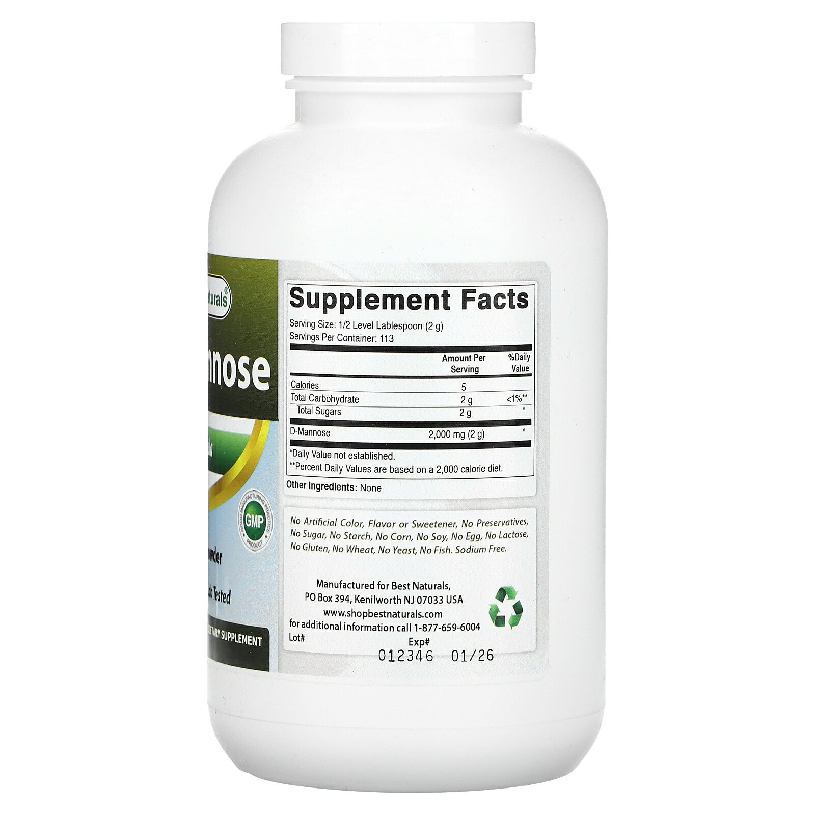 【POINT20倍★11/18 0:00〜11/27 1:59】Best Naturals D-マンノース 【 iHerb アイハーブ 公式 】 ベストナチュラルズ D マンノース Dマンノース ピュア パウダー プレミアム フォーミュラ サプリメント サプリ 粉末 227g 2