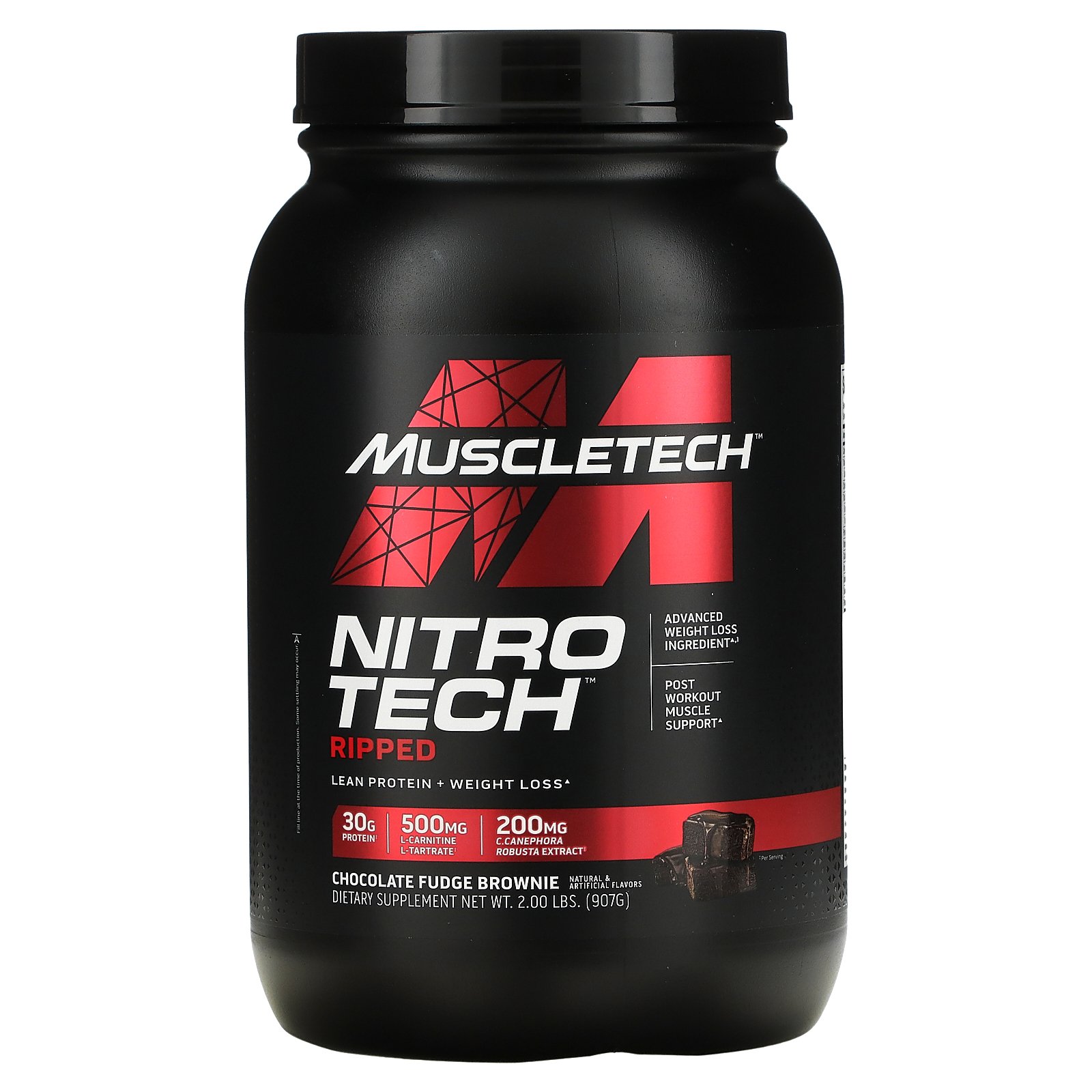 【POINT10倍★6/4 20:00~6/11 01:59】MuscleTech ニトロテック リップド 【 iHerb アイハーブ 公式 】 マッスルテック ホエイ プロテイン パウダー ペプチド カルニチン 共役リノール酸 コーヒーエキス 粉末 チョコレートファッジブラウニー 907g