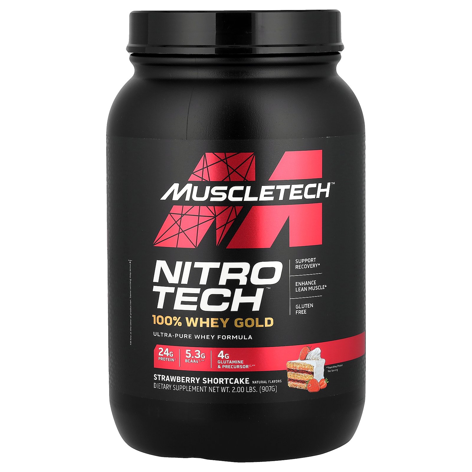 Muscletech ニトロテック 100 ホエイゴールド 【 iHerb アイハーブ 公式 】 マッスルテック Nitro Tech ホエイ プロテイン パウダー ホエイタンパク質 粉末 ストロベリーショートケーキ 999g （約31回分）