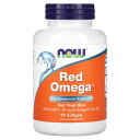 NOW Foods レッドオメガ 【 iHerb アイハーブ 公式 】 ナウフーズ Red Omega CoQ10 コエンザイムQ10 紅麹 フィッシュオイル サプリメント サプリ オメガ3脂肪酸 オメガ3 DHA EPA ソフトジェル 90粒