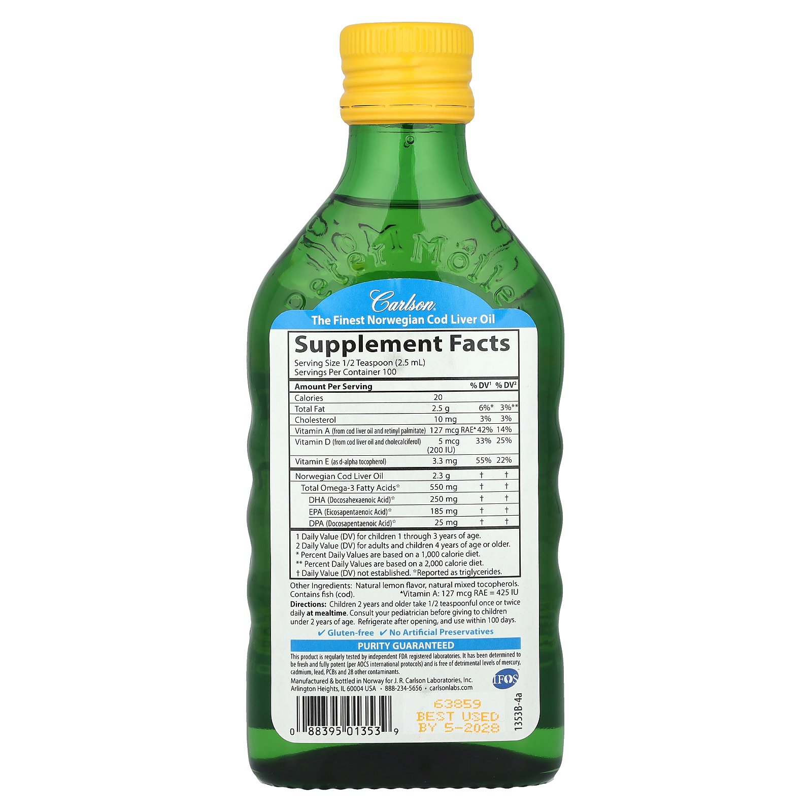 【15%OFFクーポン★7/4 20:00~7/11 01:59】Carlson タラ肝油 子ども用 【 iHerb ア...