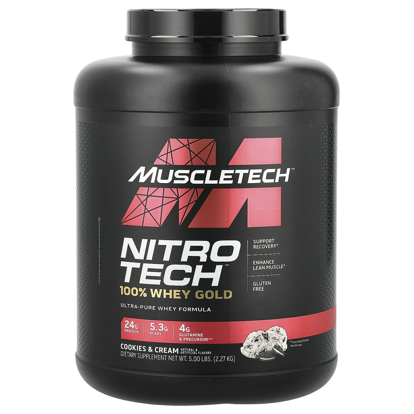 Muscletech ニトロテック 100 ホエイゴールド 【 iHerb アイハーブ 公式 】 マッスルテック Nitro Tech ホエイ プロテイン パウダー ホエイタンパク質 粉末 クッキーアンドクリーム 2.27kg （約77回分）