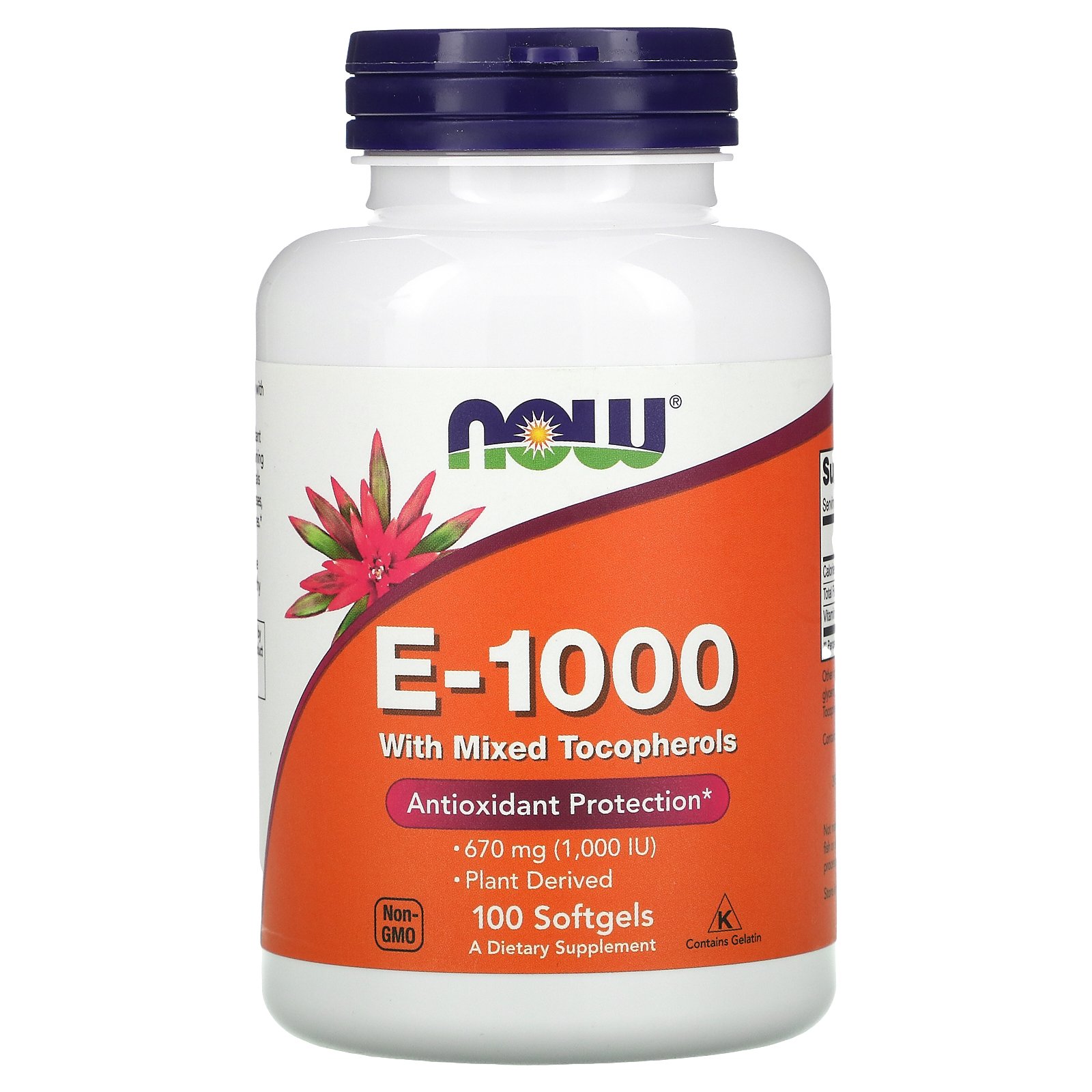 NOW Foods E-1000  ナウフーズ ビタミンE ビタミン E 混合 ミックス トコフェロール ビタミン類 ビタミンサプリ サプリメント サプリ ソフトジェル 670mg 1,000IU 100粒