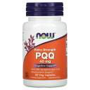 【POINT20倍★7/18 0:00~7/26 1:59】NOW Foods PQQ 【 iHerb アイハーブ 公式 】 ナウフーズ ピロロキノリンキノン アルファリポ酸 α-リポ酸 サプリメント サプリ エクストラストレングス 植物性カプセル ベジカプセル 40mg 50粒