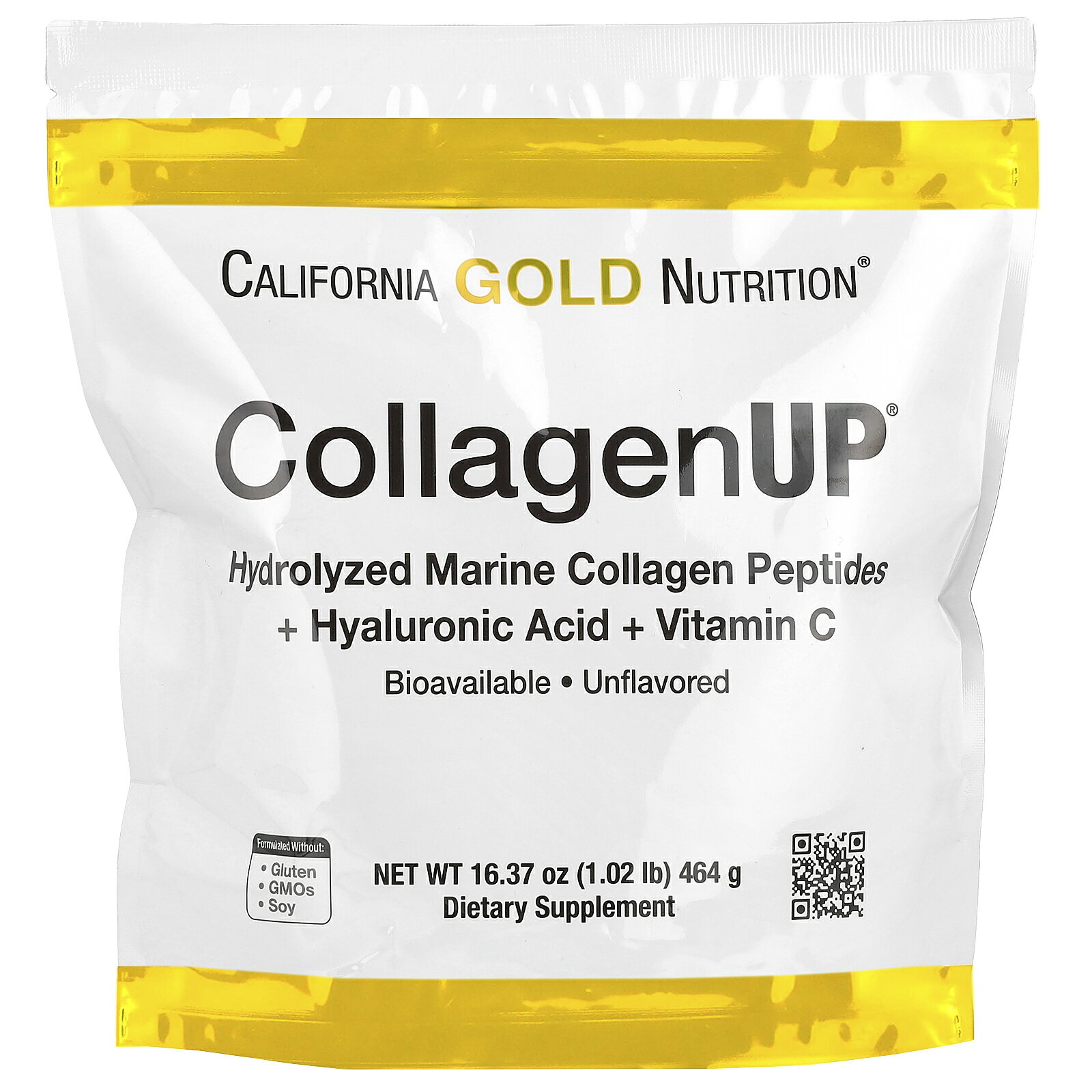 California Gold Nutrition コラーゲンアップ  カリフォルニア ゴールド ニュートリション 海洋性 加水分解 コラーゲン パウダー コラーゲンペプチド サプリメント 無香料 粉末 464g