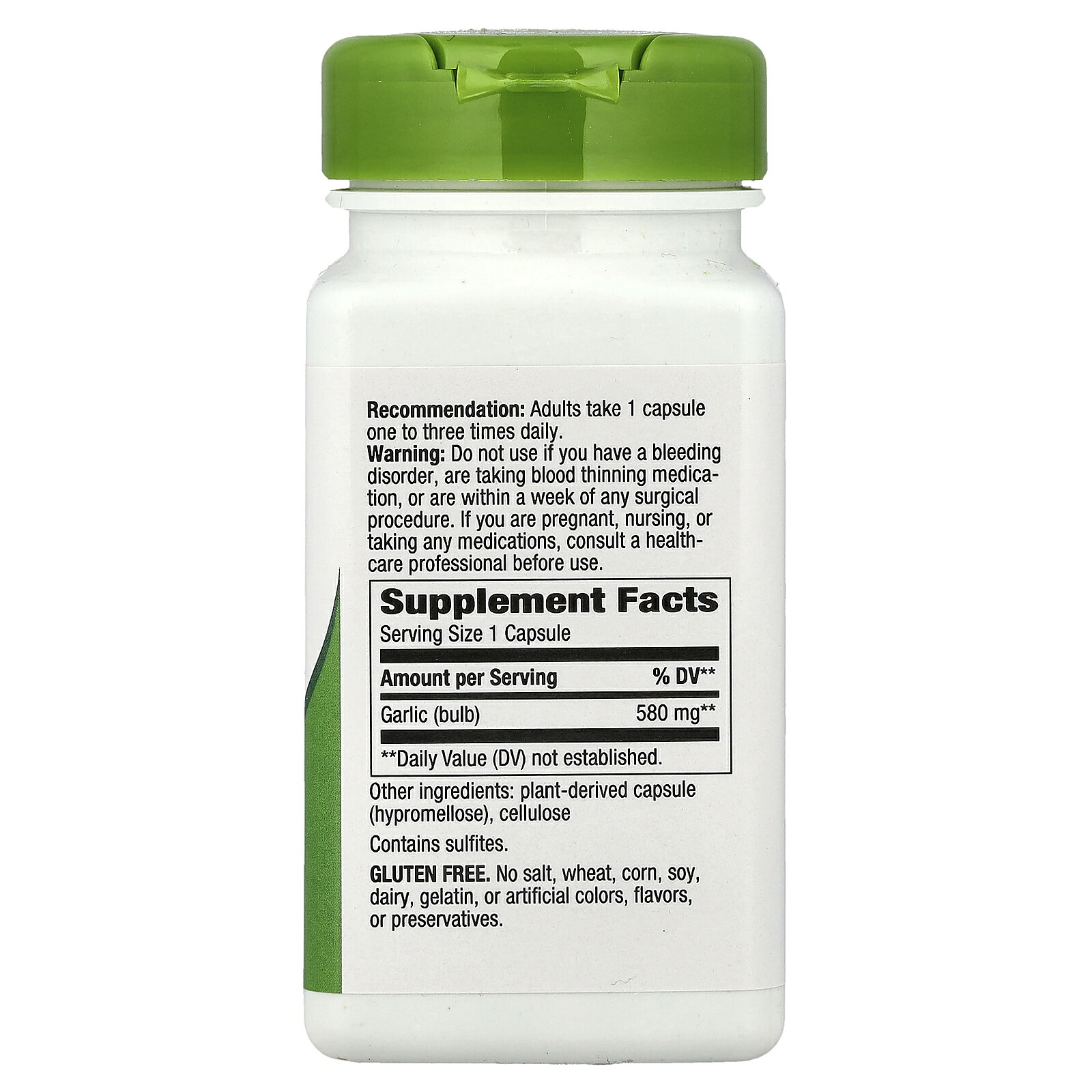 Nature's Way ガーリック バルブ 【 iHerb アイハーブ 公式 】 ネイチャーズウェイ ニンニク にんにく 球根 ガーリック球 サプリメント サプリ ヴィーガンカプセル 580mg 100粒 iherb-official-10010366 iHerb サンプル画像2
